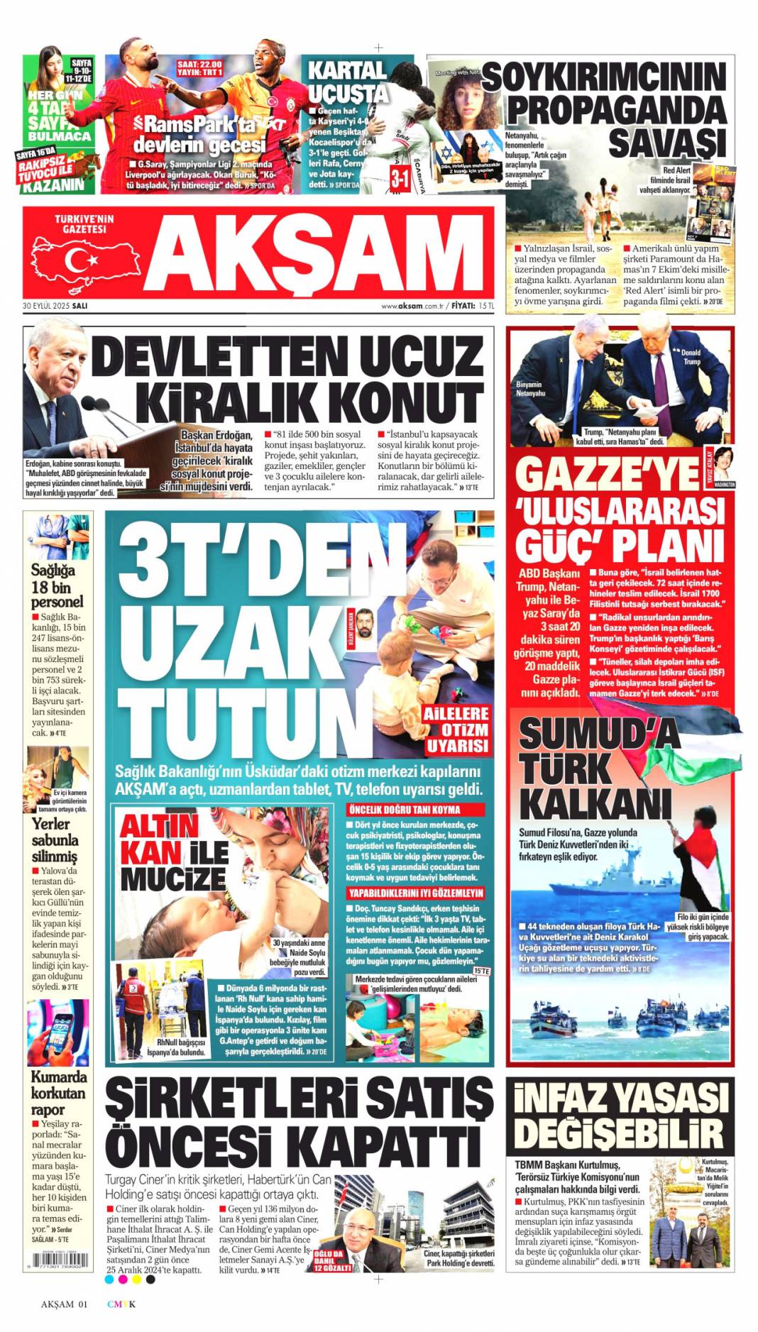 500 bin sosyal konut müjdesi: 30 Eylül 2025 Salı, merak edilen güncel gazete manşetleri 6