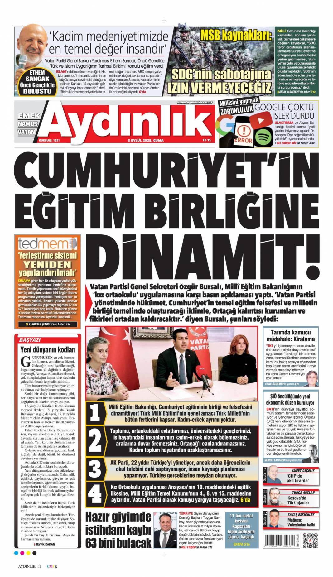 ''Tehditten kormam'' dedi, vahşice katledildi: 5 Eylül 2025 Cuma güncel gazete manşetleri 12