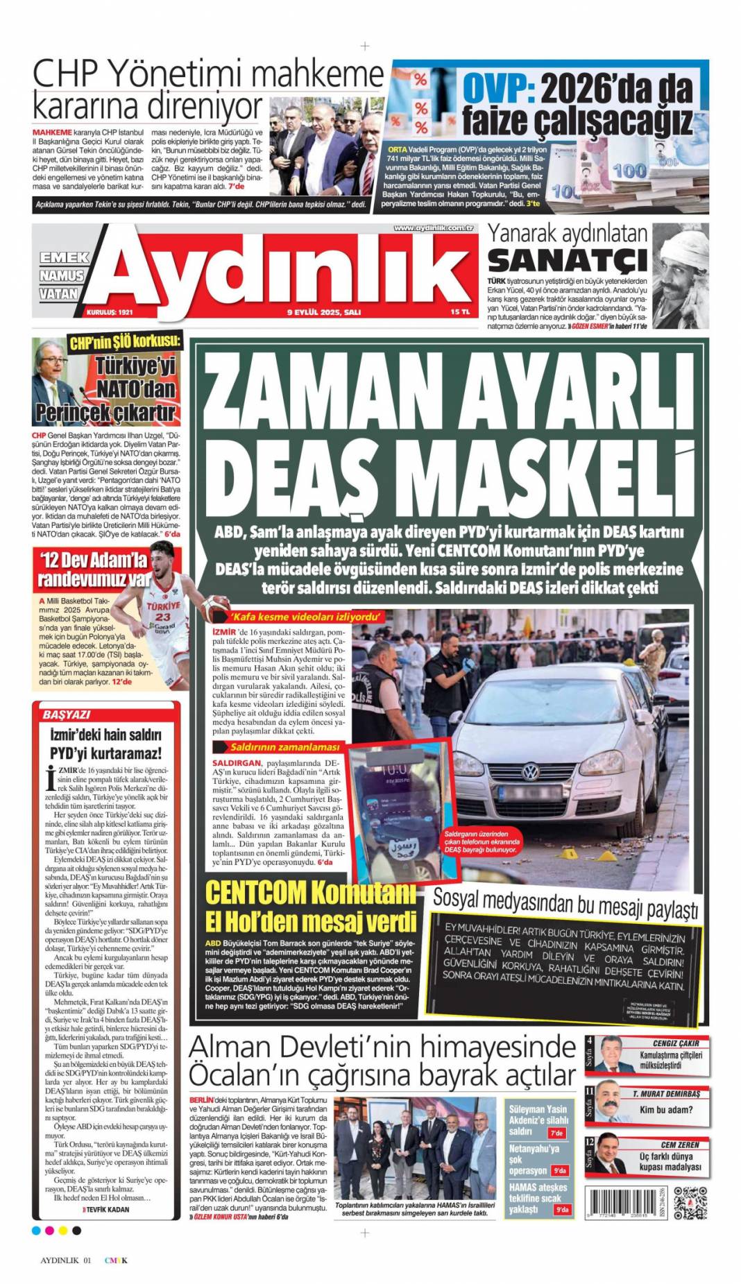 Para kulesini kapattılar: 9 Eylül 2025 Salı güncel gazete manşetleri 6