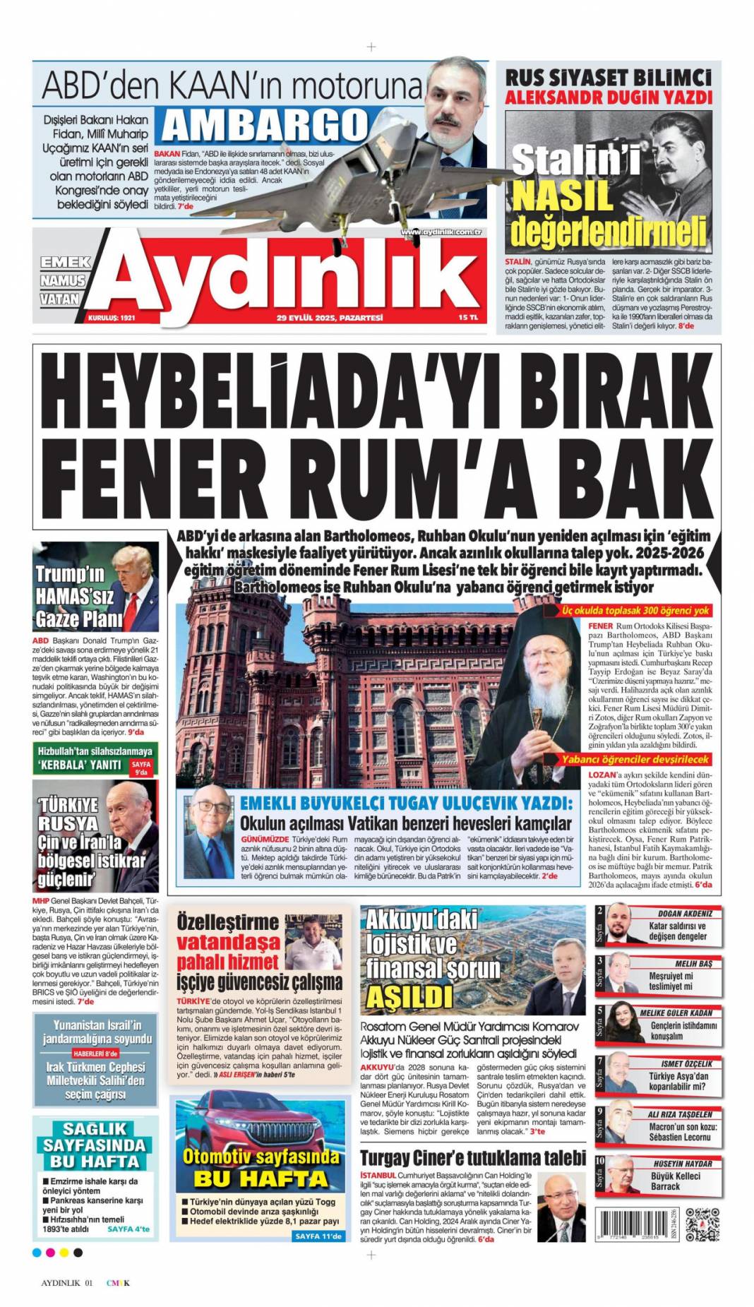 Biz bize yeteriz: 29 Eylül 2025 Pazartesi merak edilen güncel gazete manşetleri... 10