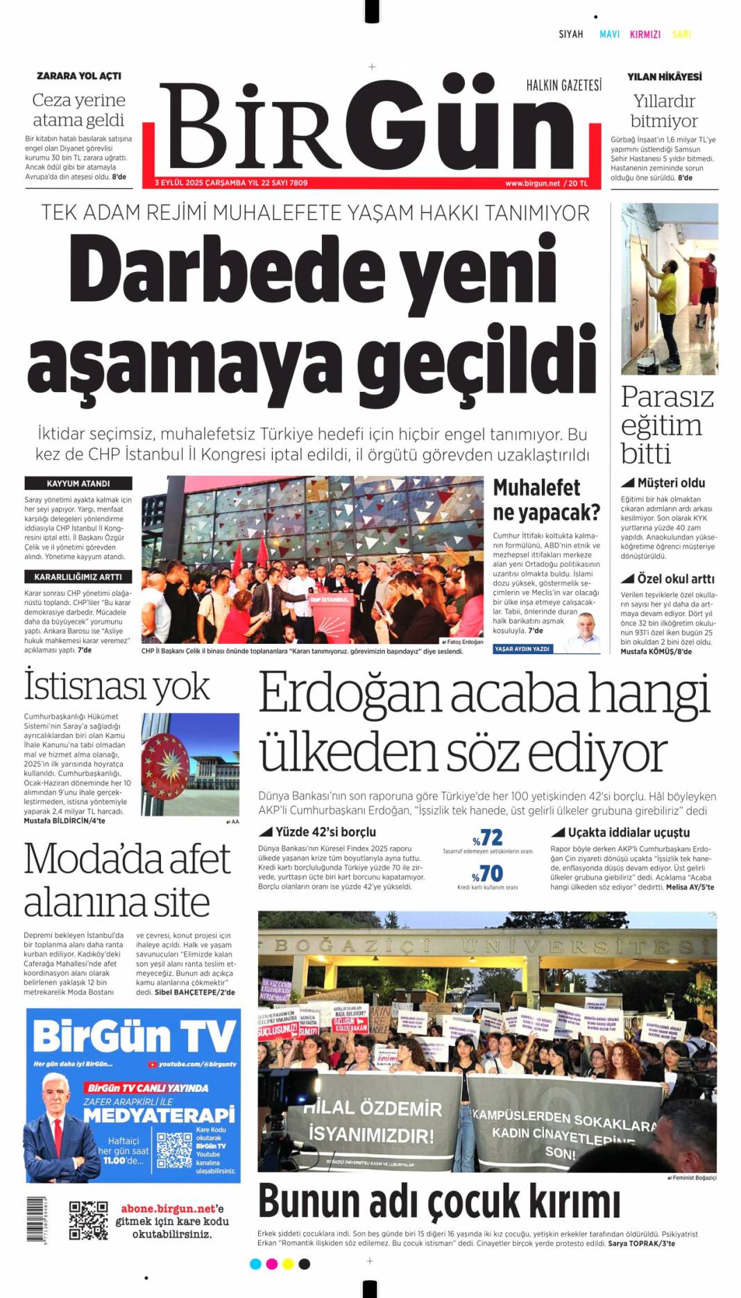 İstanbul'da CHP'ye kayyum: 3 Eylül 2025 Çarşamba güncel gazete manşetleri... 7