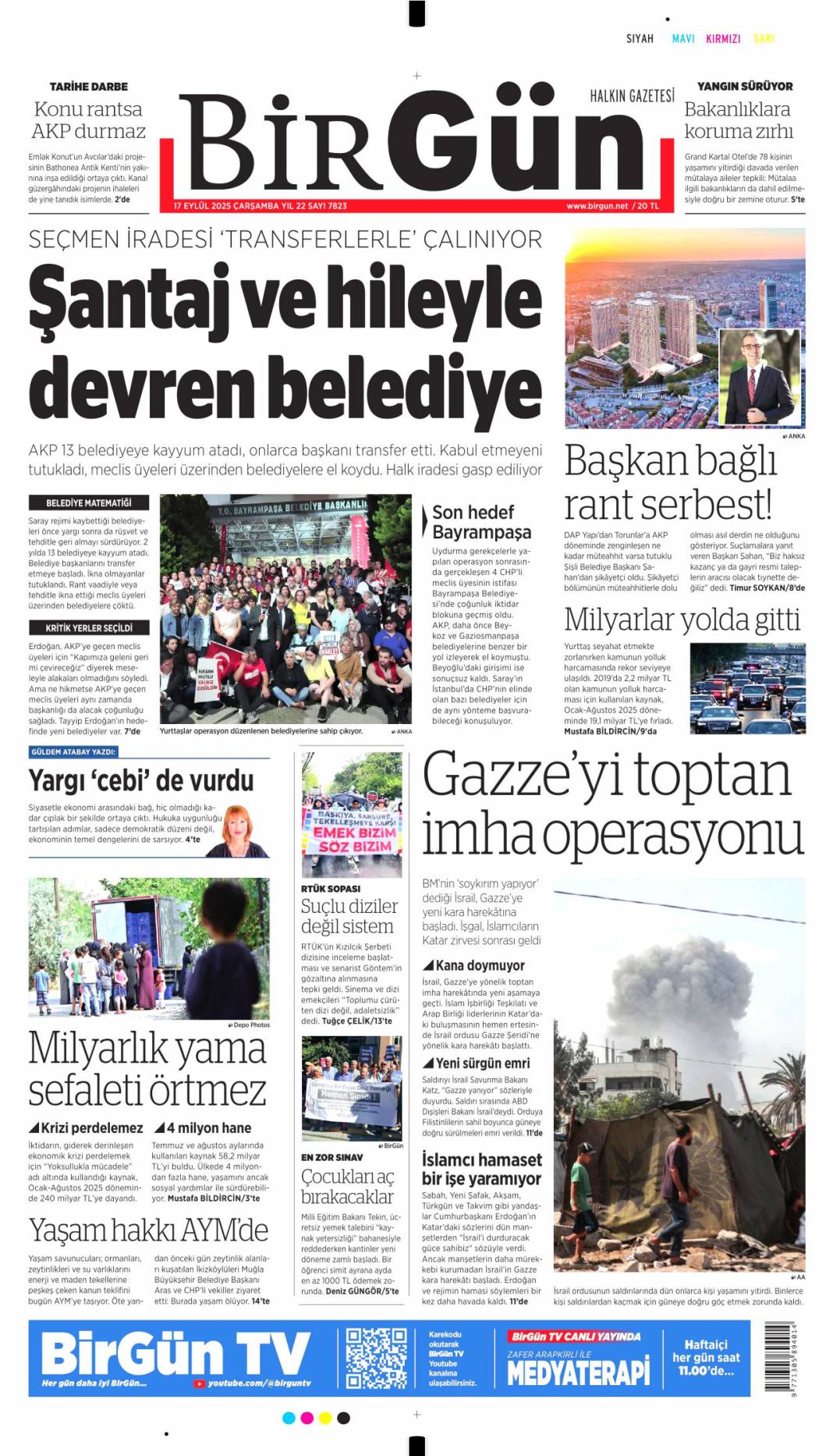 Netanyahu'nun sonu Hitler gibi olacak: 17 Eylül 2025 Çarşamba güncel gazete manşetleri 18