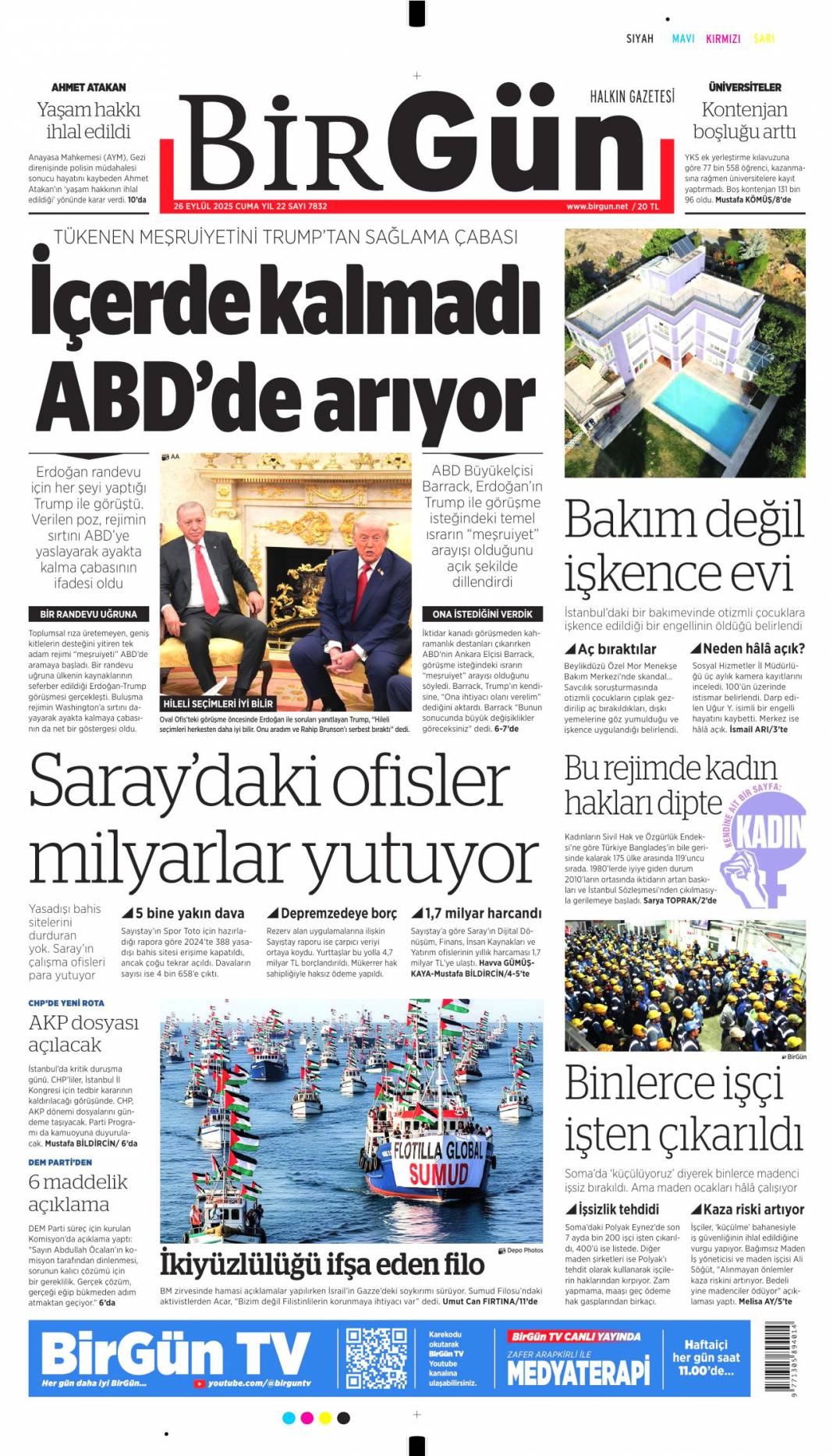 Sıcak mesajlar sıkı pazarlık: 26 Eylül 2025 Cuma merak edilen güncel gazete manşetleri 7