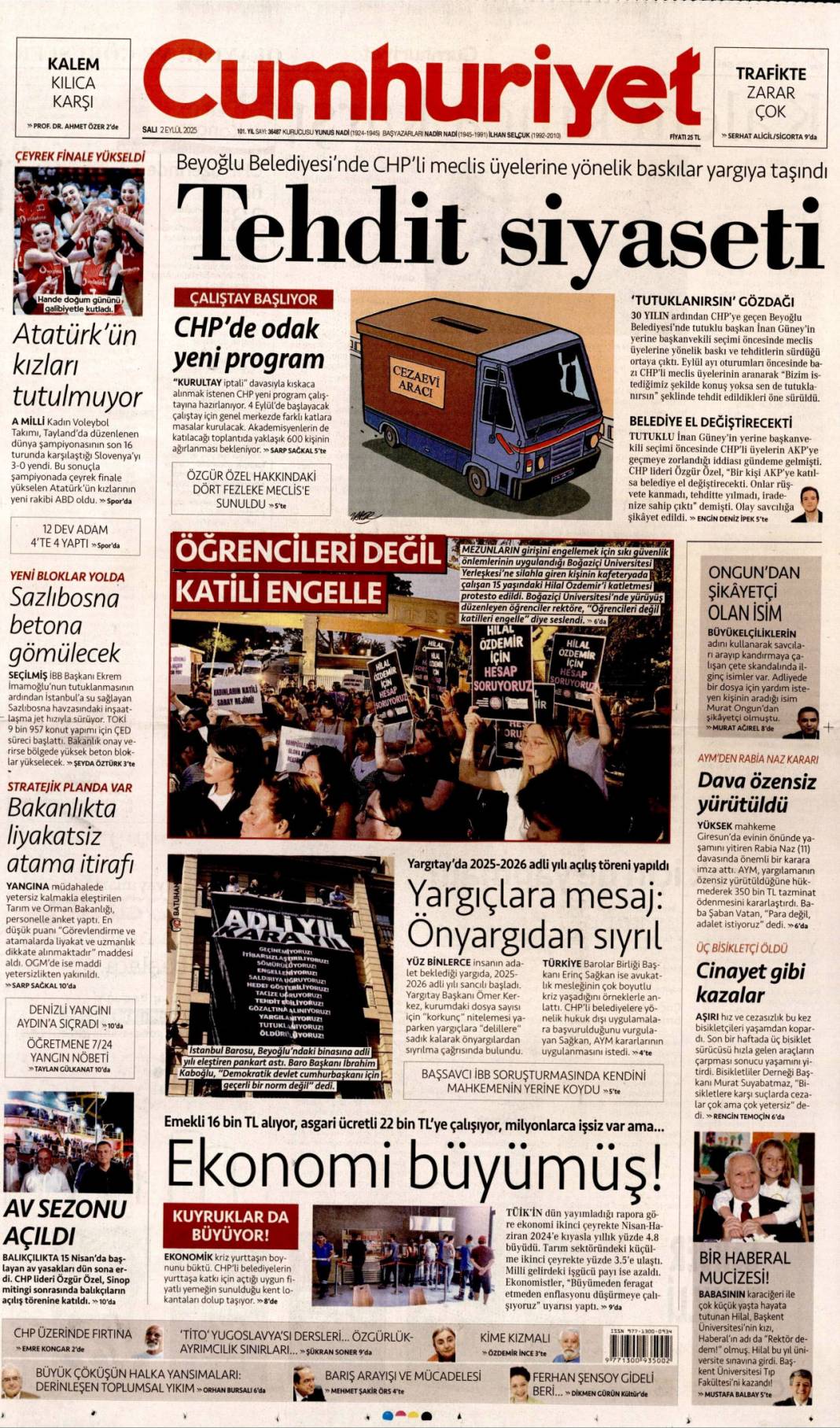 Çin'de dostluk tazelendi: 2 Eylül 2025 Salı güncel gazete manşetleri 4