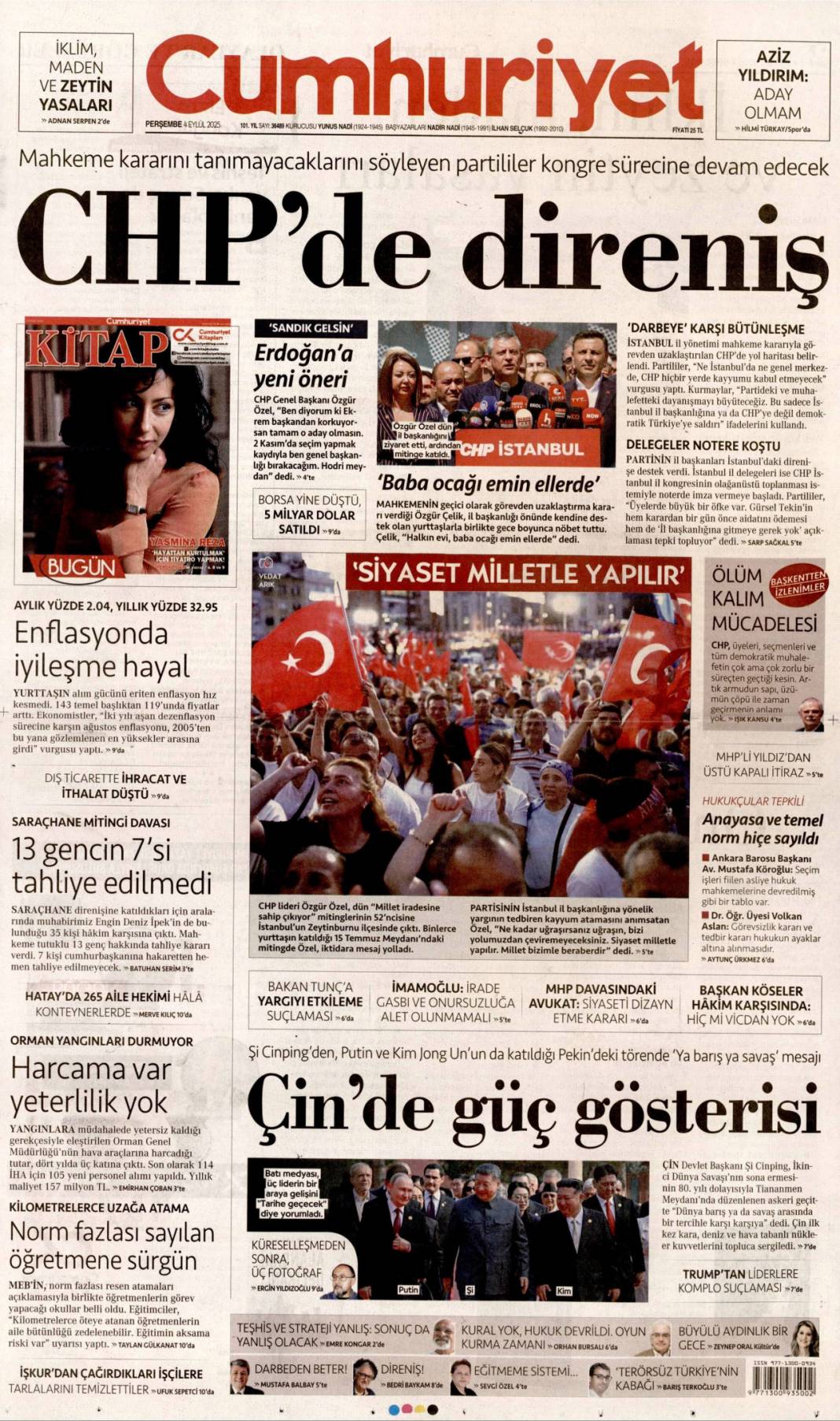 CHP'li başkandan bankamatikçi itiraf: 4 Eylül 2025 Perşembe güncel gazete manşetleri... 4