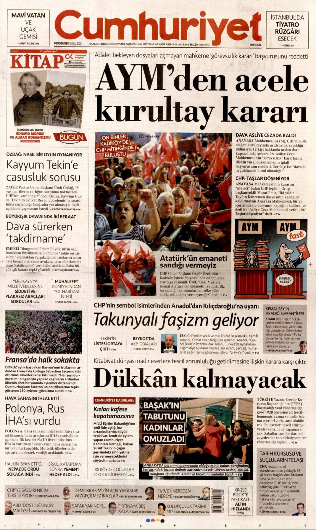 Katmerli yolsuzluk: 11 Eylül 2025 Perşembe güncel gazete manşetleri 4