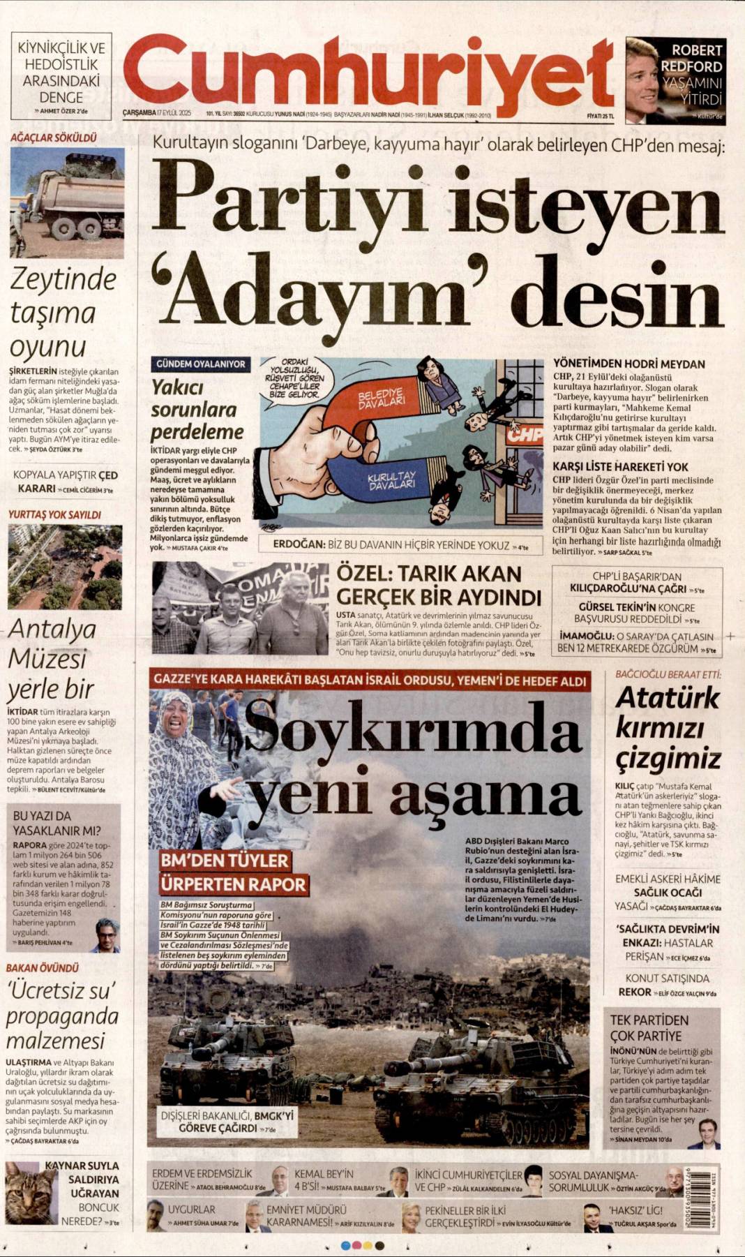 Netanyahu'nun sonu Hitler gibi olacak: 17 Eylül 2025 Çarşamba güncel gazete manşetleri 3