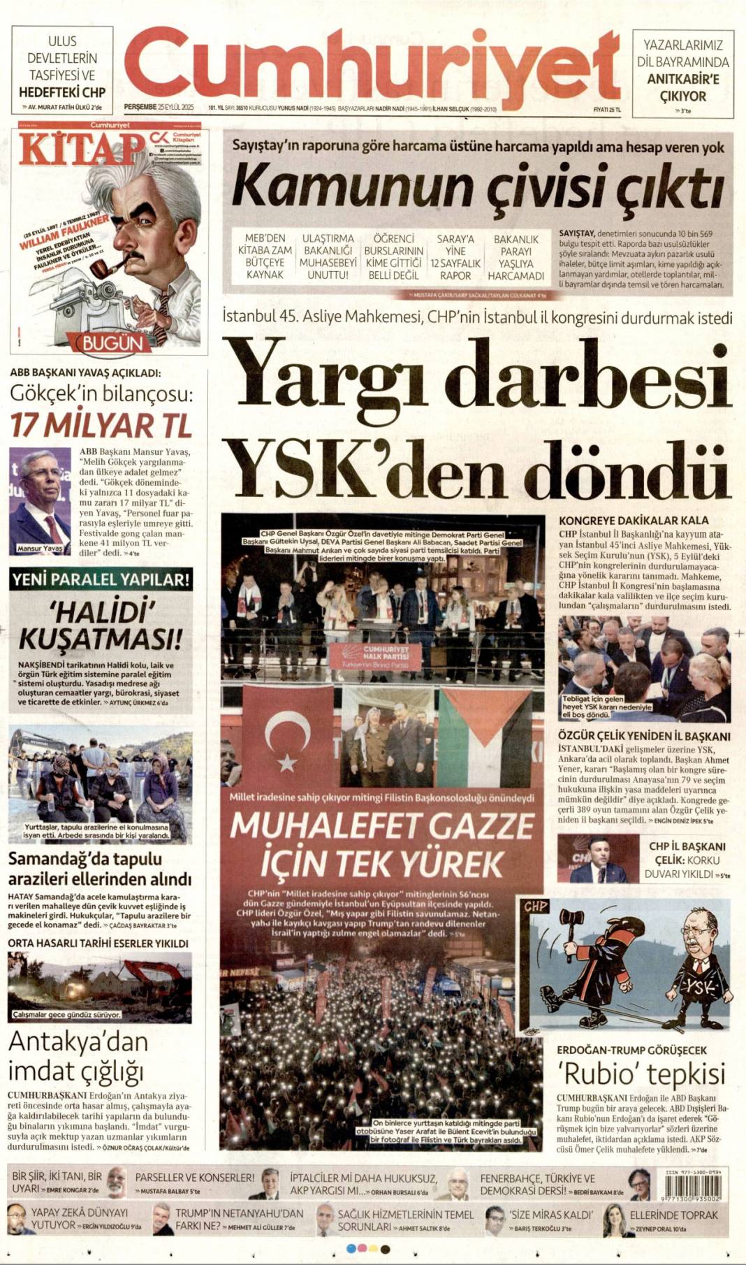 Zirvede 7 başlık konuşulacak: 25 Eylül 2025 Perşembe, güncel gazete manşetleri 8