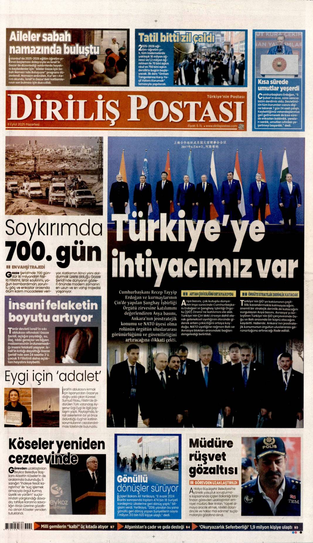 40 Milyonluk 'maaş' müdürü yaktı: 8 Eylül 2025 Pazartesi, güncel gazete manşetleri... 7