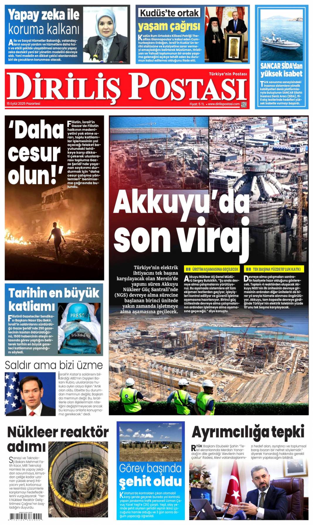 CHP için kritik gün! 15 Eylül 2025 Pazartesi güncel gazete manşetleri 9