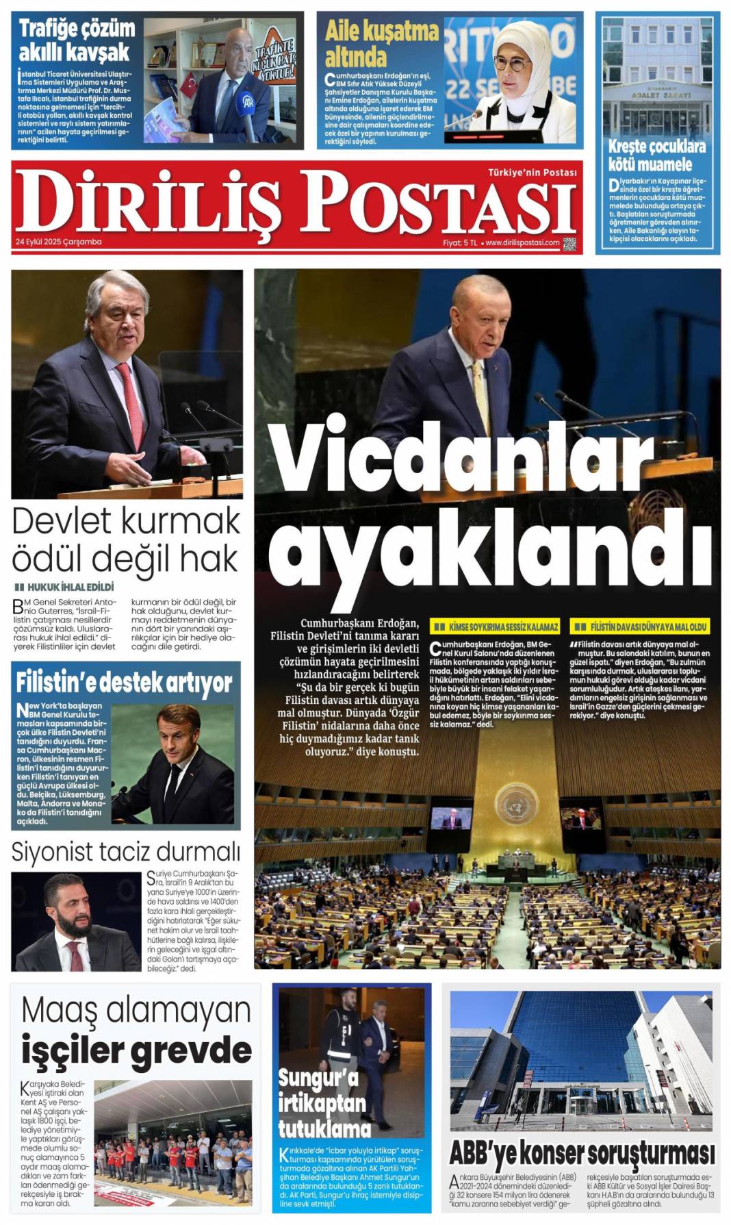 Hangi vicdan buna dayanır: 24 Eylül 2025 Çarşamba güncel gazete manşetleri 8