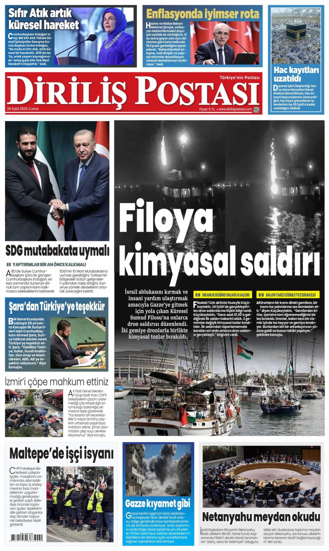 Sıcak mesajlar sıkı pazarlık: 26 Eylül 2025 Cuma merak edilen güncel gazete manşetleri 9