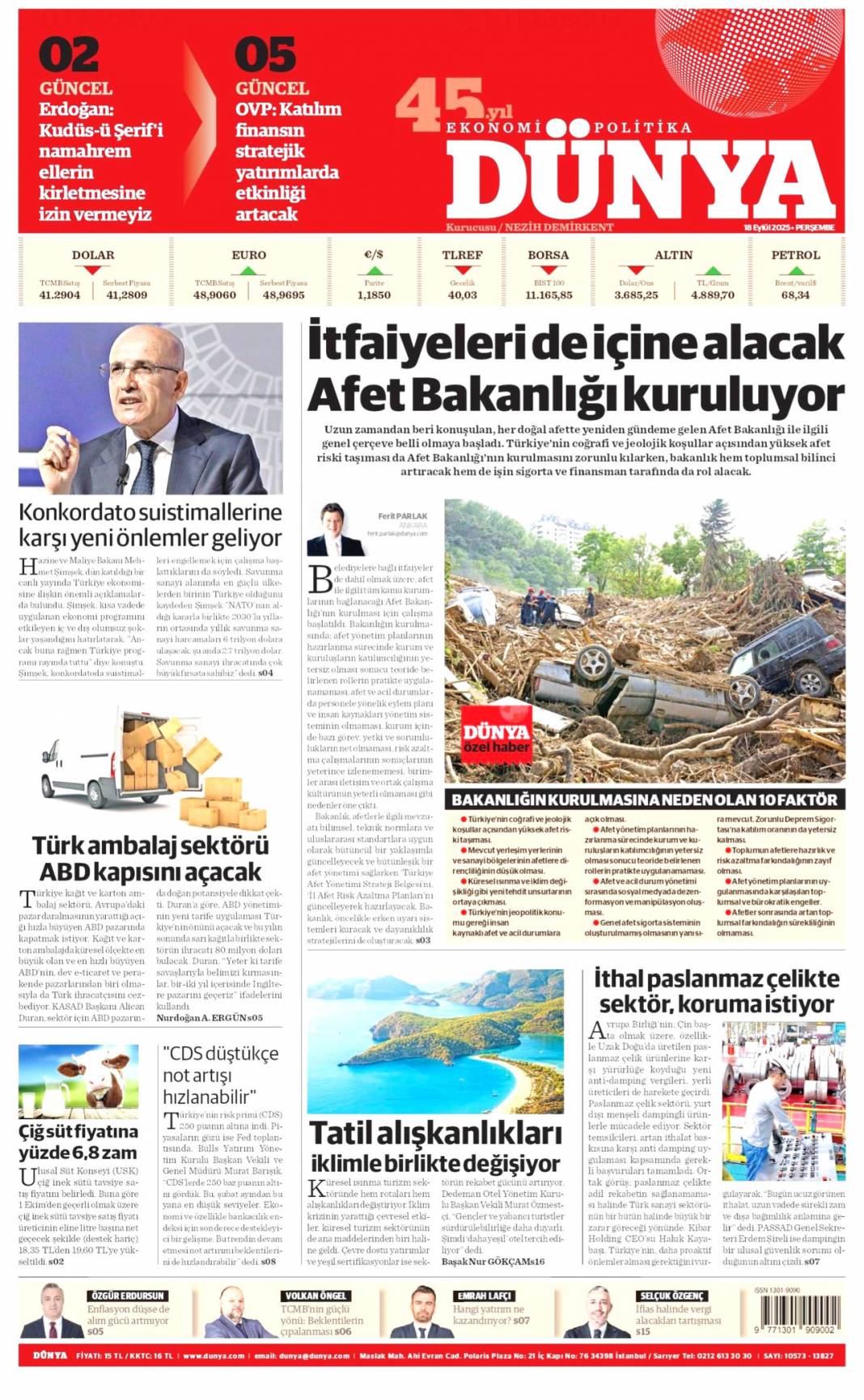 Kudüs'te ferman Gazze'de tapu bizde: 18 Eylül 2025 Perşembe güncel gazete manşetleri 10