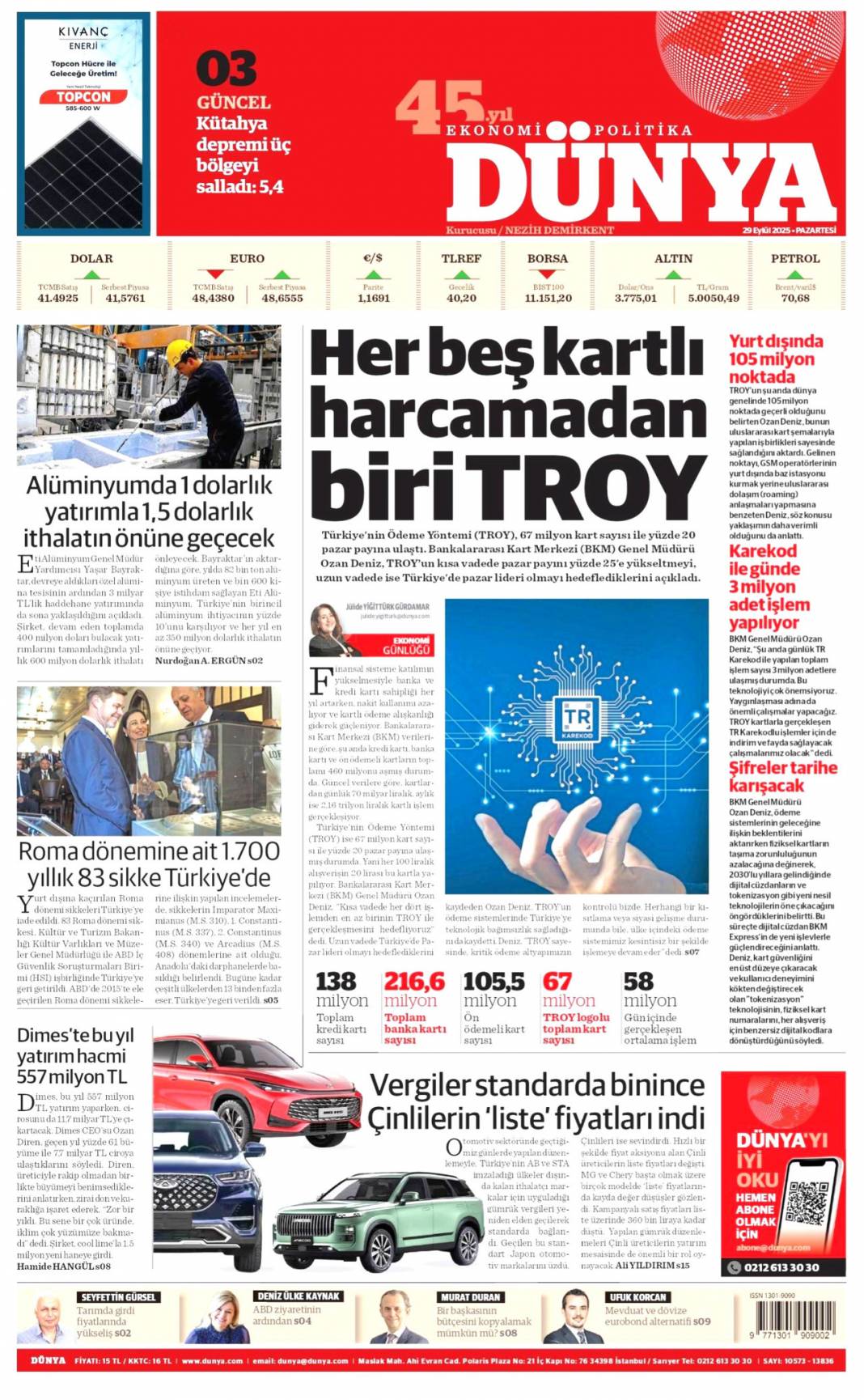 Biz bize yeteriz: 29 Eylül 2025 Pazartesi merak edilen güncel gazete manşetleri... 12