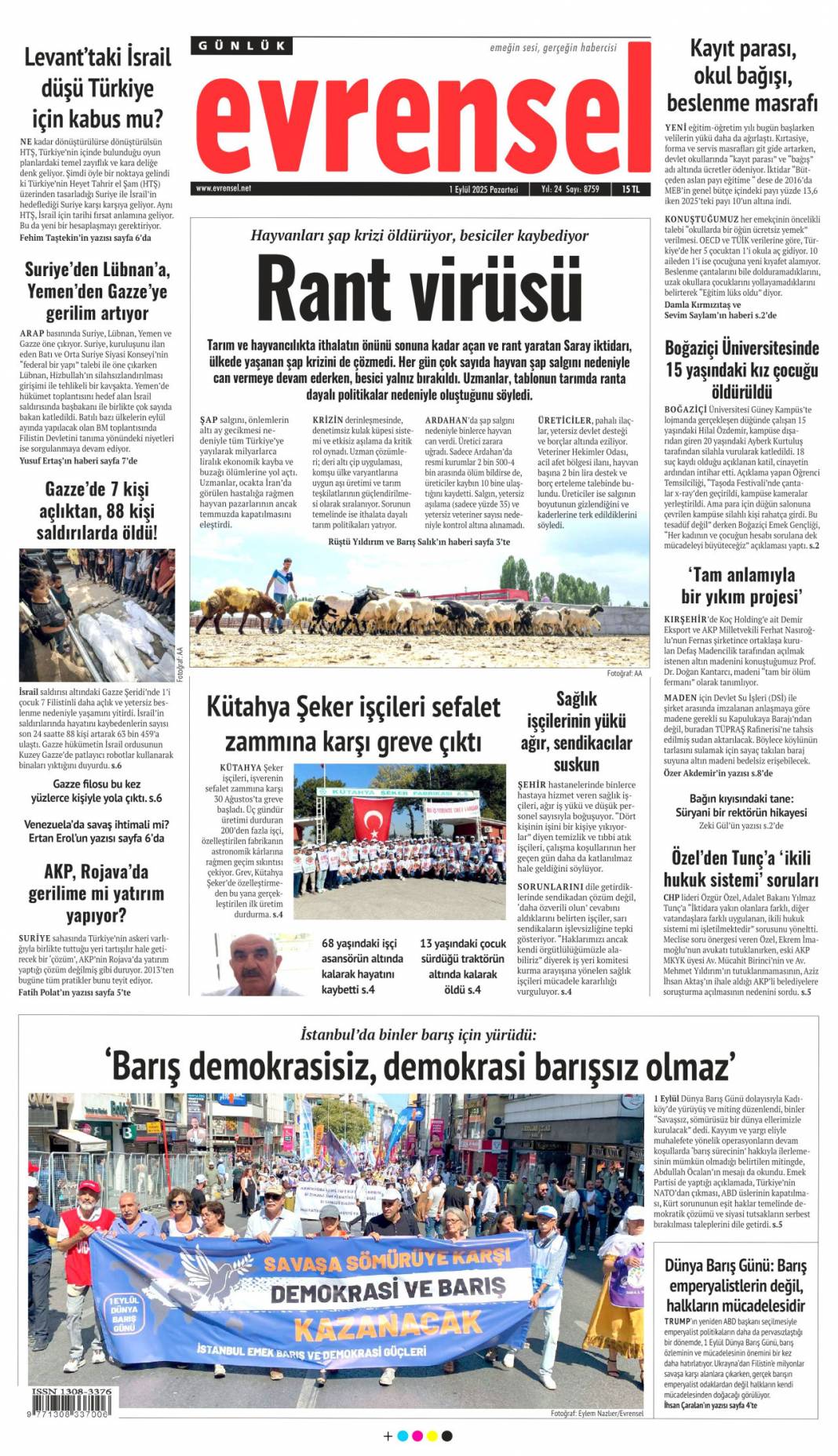 Tabancayla nasıl girdi? 1 Eylül 2025 Pazartesi gazete manşetleri 12