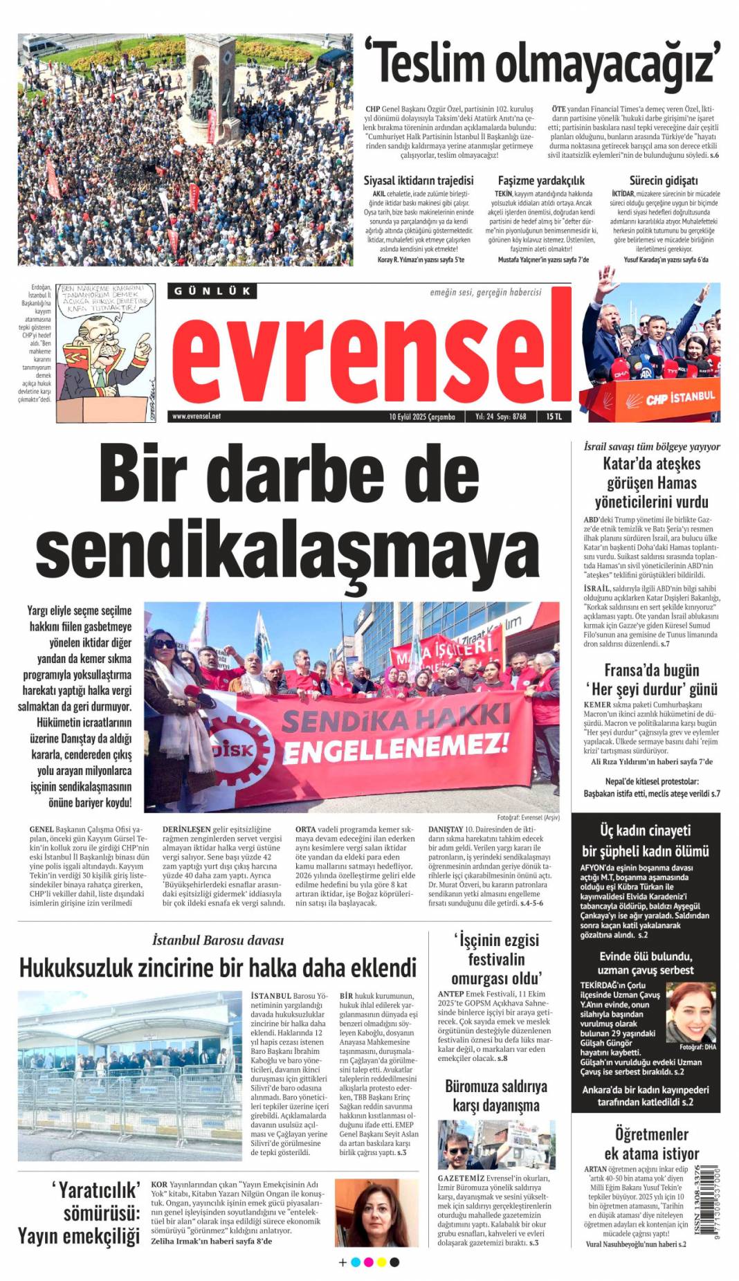 Suç işleyen çocuk cezasını çekecek: 10 Eylül 2025 Çarşamba, güncel gazete manşetleri 10