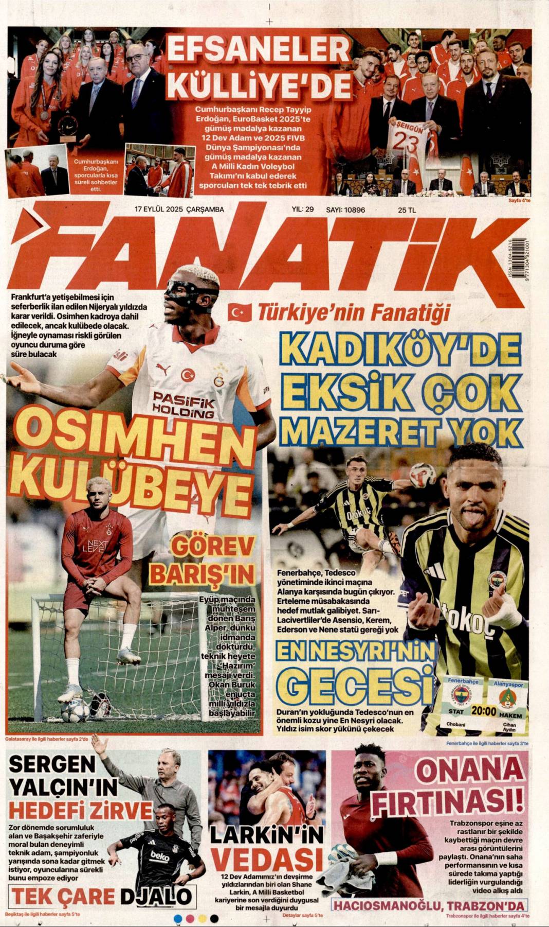 Netanyahu'nun sonu Hitler gibi olacak: 17 Eylül 2025 Çarşamba güncel gazete manşetleri 24