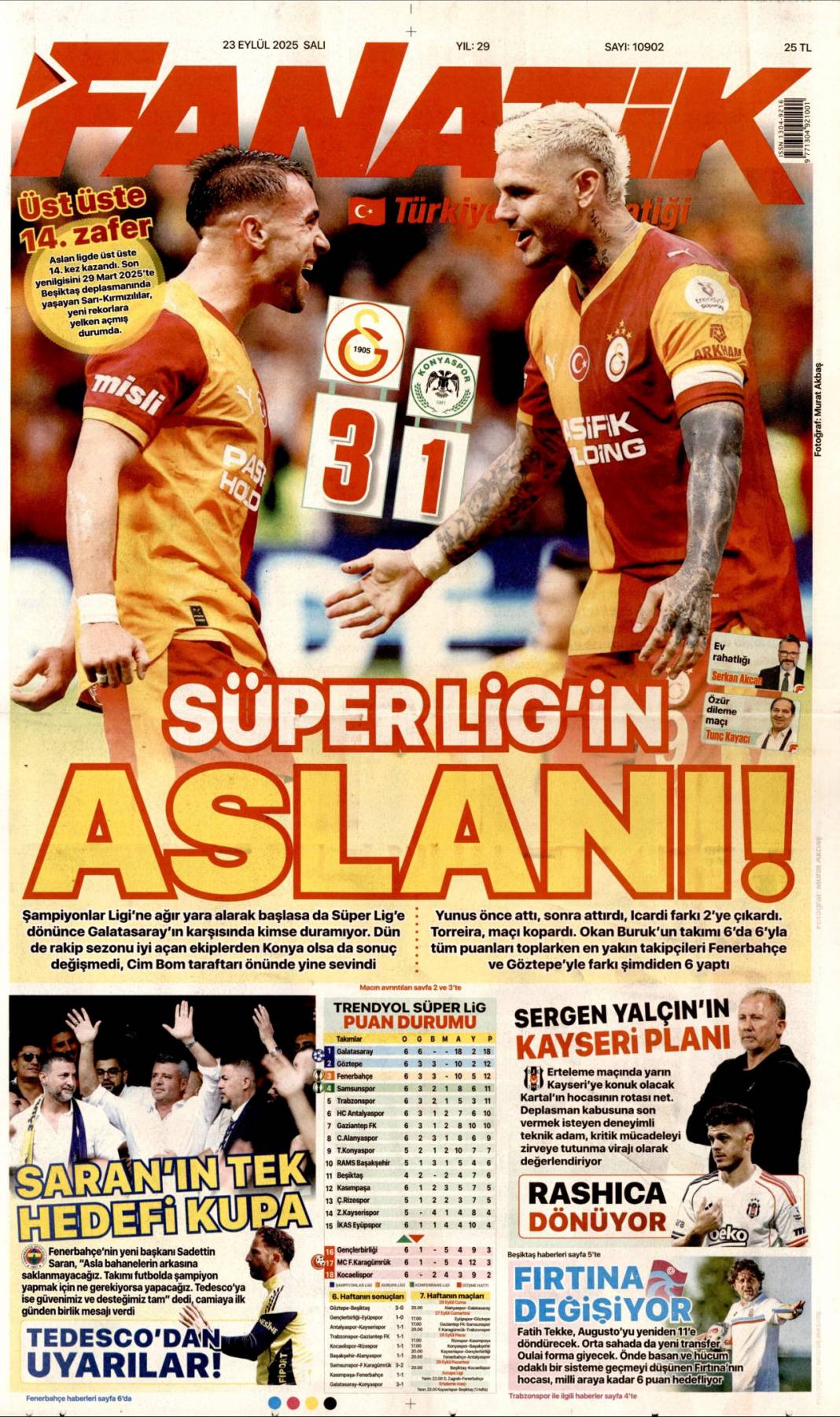 Bir masada yüz yüze: 23 Eylül 2025 Salı güncel gazete manşetleri 24