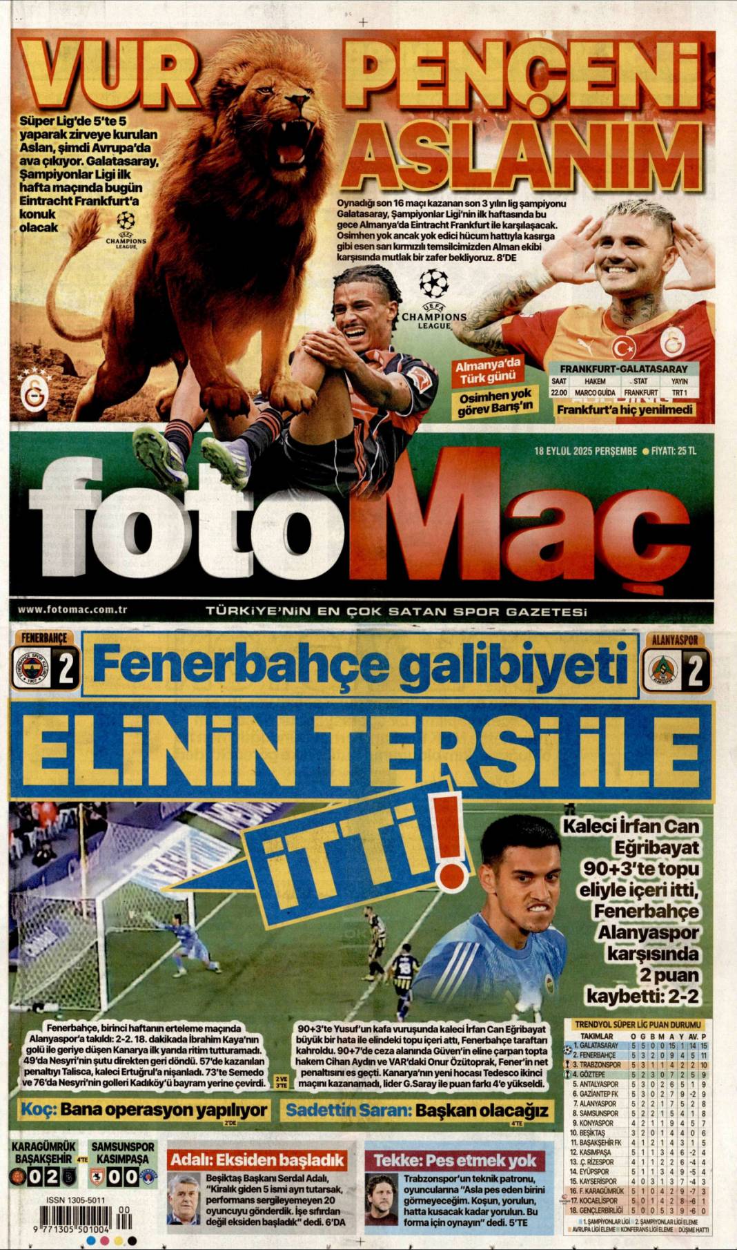 Kudüs'te ferman Gazze'de tapu bizde: 18 Eylül 2025 Perşembe güncel gazete manşetleri 27