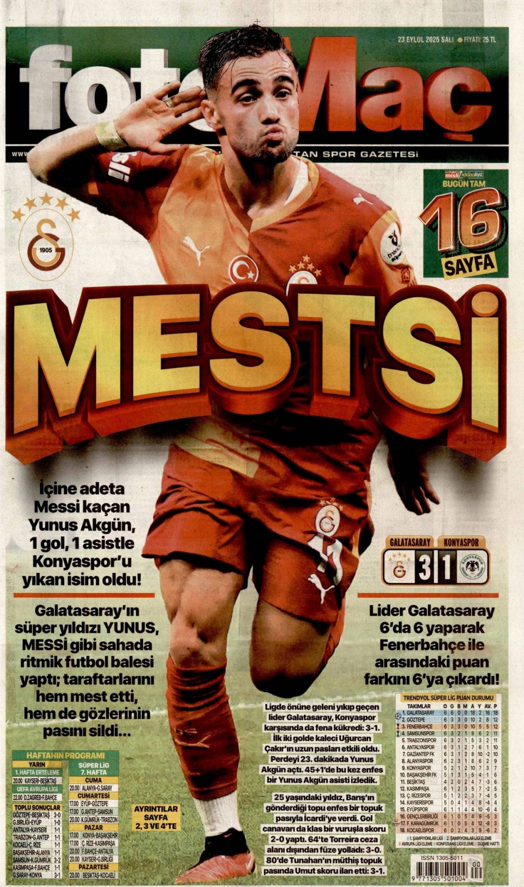 Bir masada yüz yüze: 23 Eylül 2025 Salı güncel gazete manşetleri 23