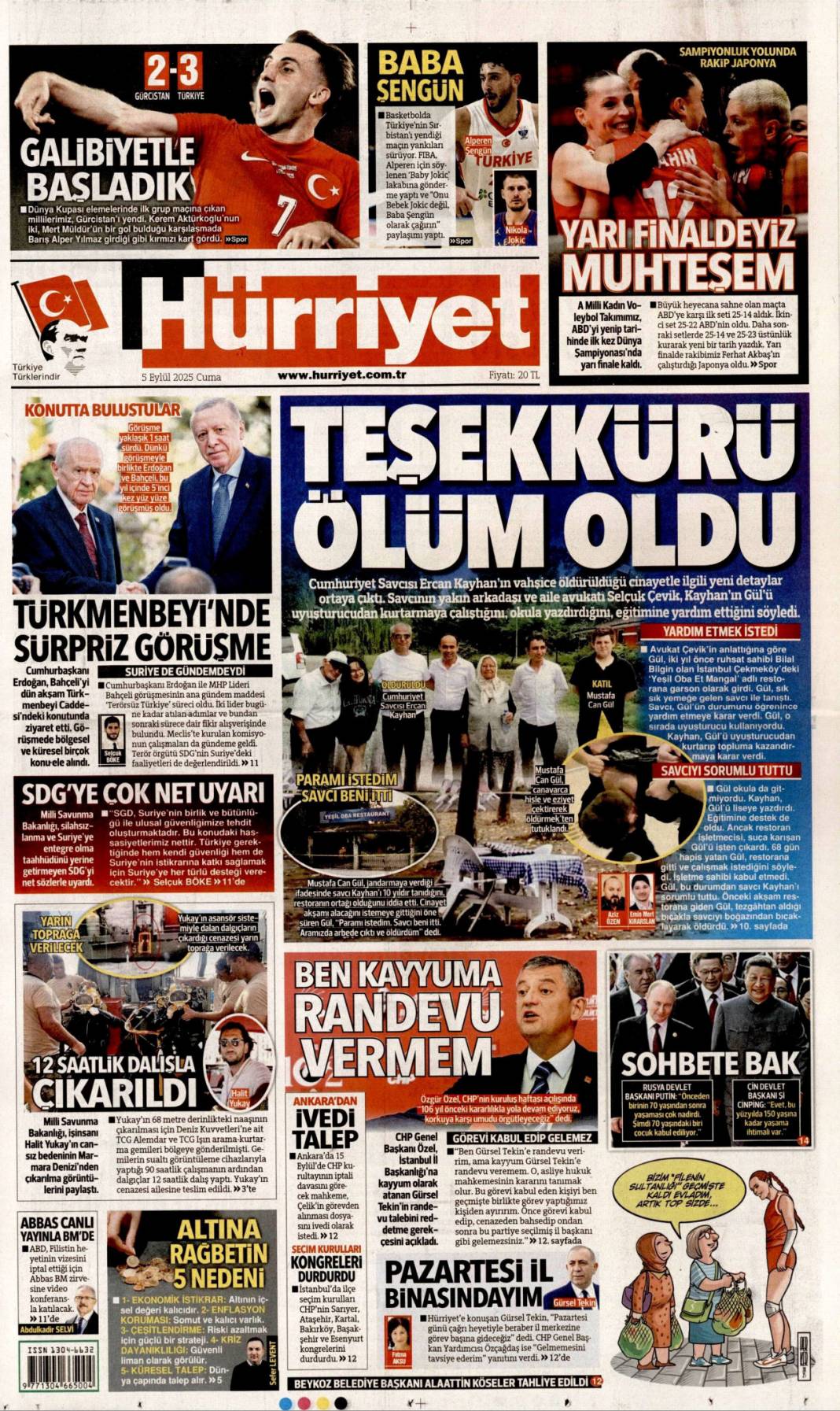 ''Tehditten kormam'' dedi, vahşice katledildi: 5 Eylül 2025 Cuma güncel gazete manşetleri 4