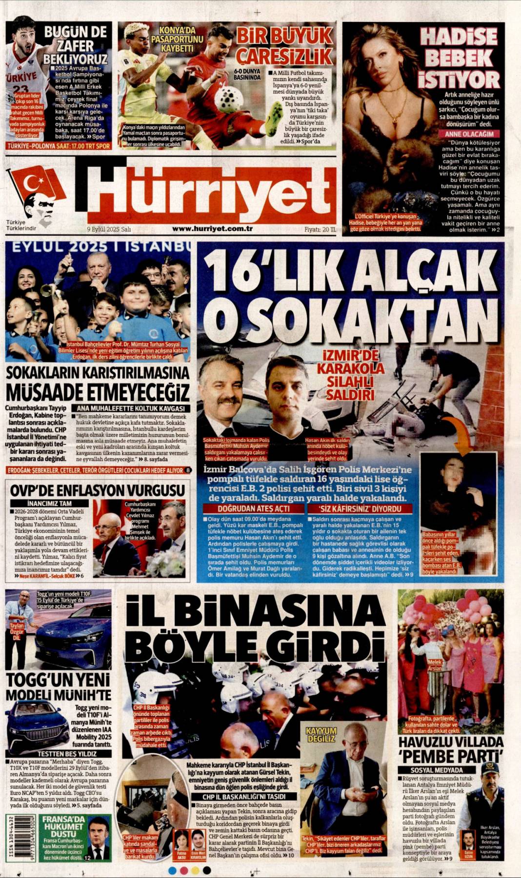 Para kulesini kapattılar: 9 Eylül 2025 Salı güncel gazete manşetleri 9