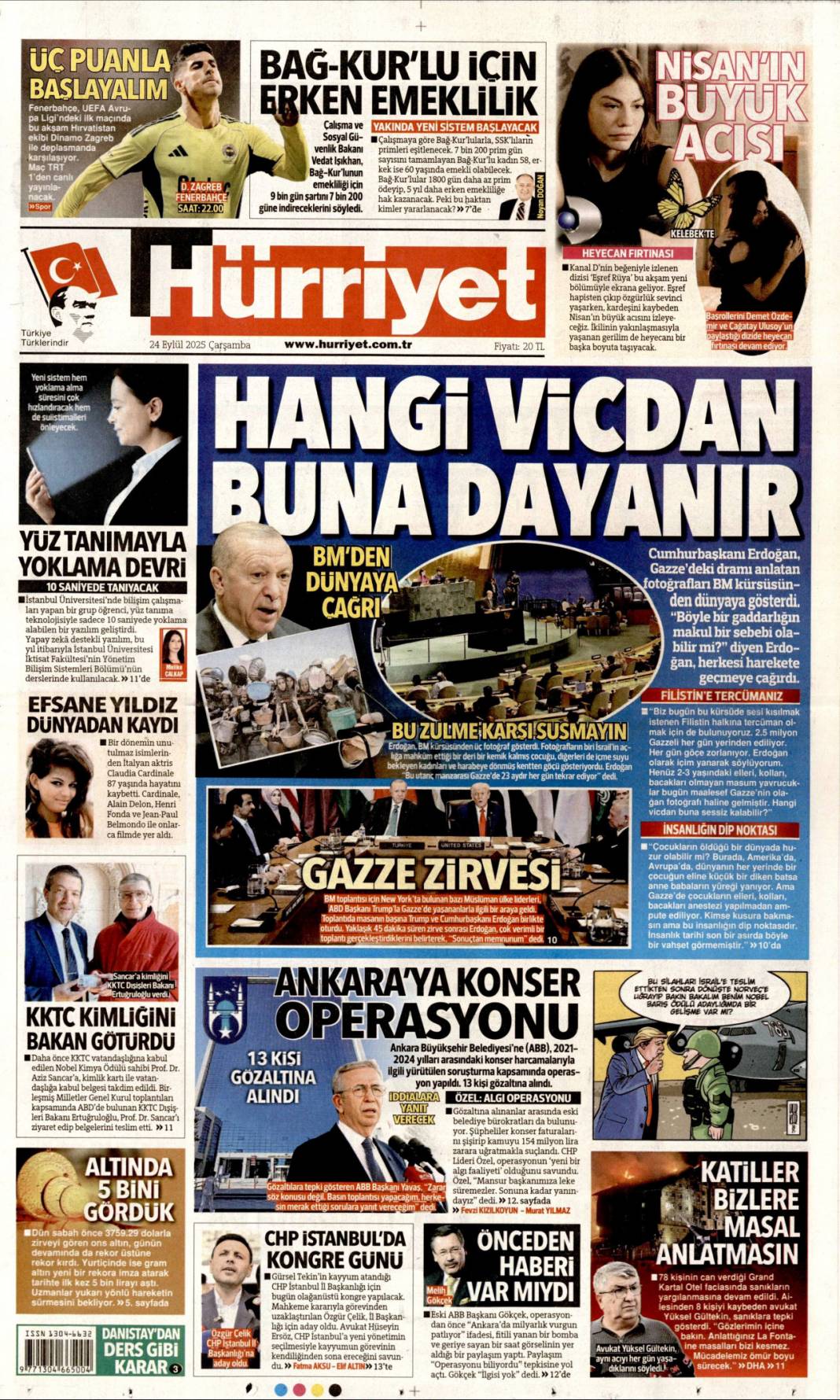 Hangi vicdan buna dayanır: 24 Eylül 2025 Çarşamba güncel gazete manşetleri 1