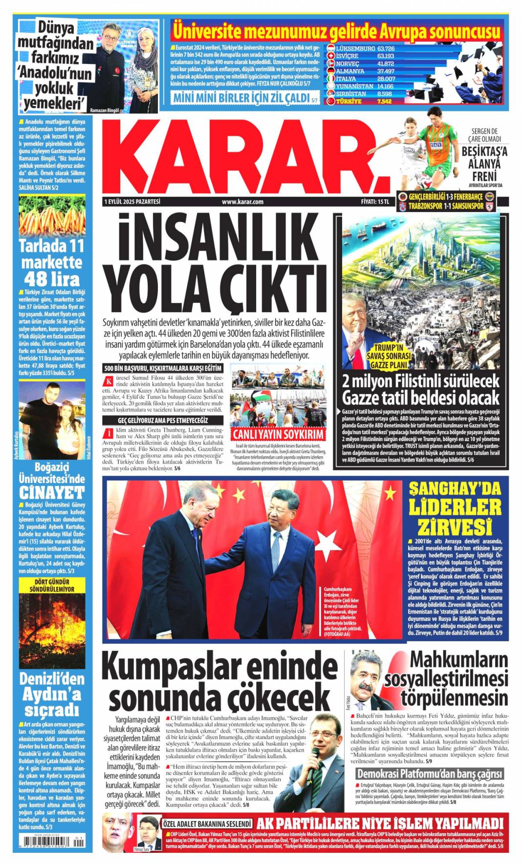 Tabancayla nasıl girdi? 1 Eylül 2025 Pazartesi gazete manşetleri 14