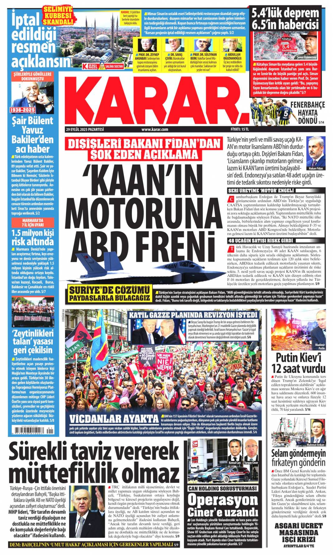 Biz bize yeteriz: 29 Eylül 2025 Pazartesi merak edilen güncel gazete manşetleri... 16