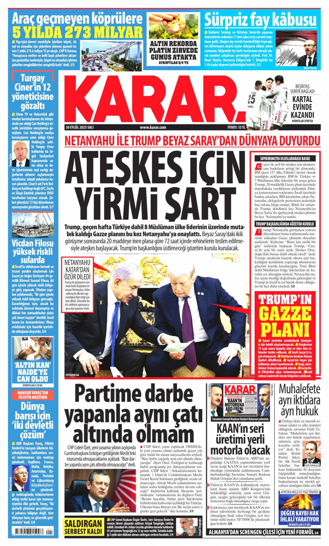 500 bin sosyal konut müjdesi: 30 Eylül 2025 Salı, merak edilen güncel gazete manşetleri 15