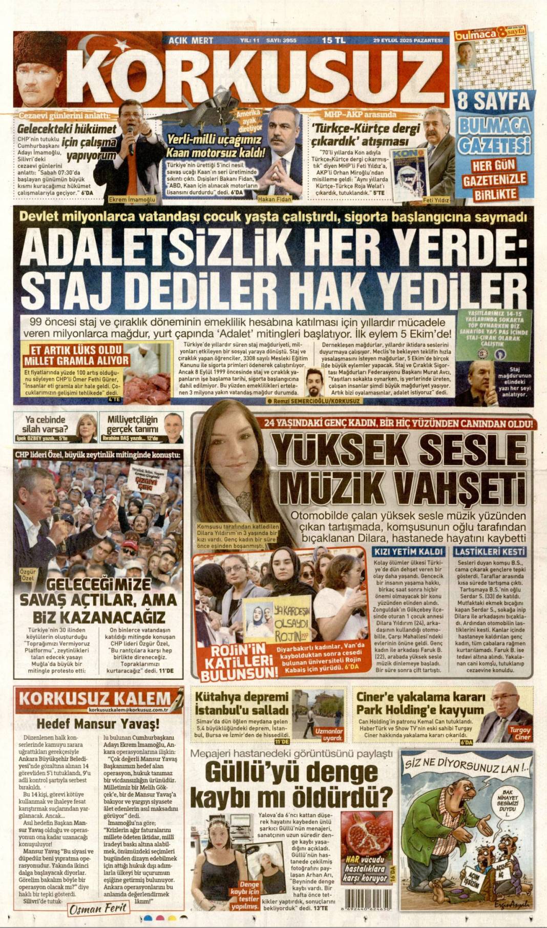 Biz bize yeteriz: 29 Eylül 2025 Pazartesi merak edilen güncel gazete manşetleri... 6