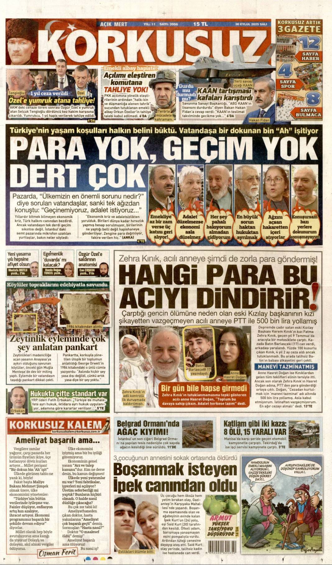 500 bin sosyal konut müjdesi: 30 Eylül 2025 Salı, merak edilen güncel gazete manşetleri 17