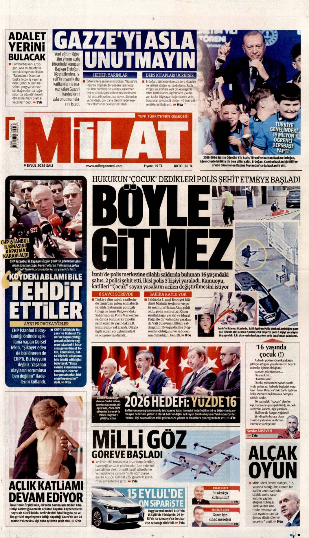 Para kulesini kapattılar: 9 Eylül 2025 Salı güncel gazete manşetleri 11