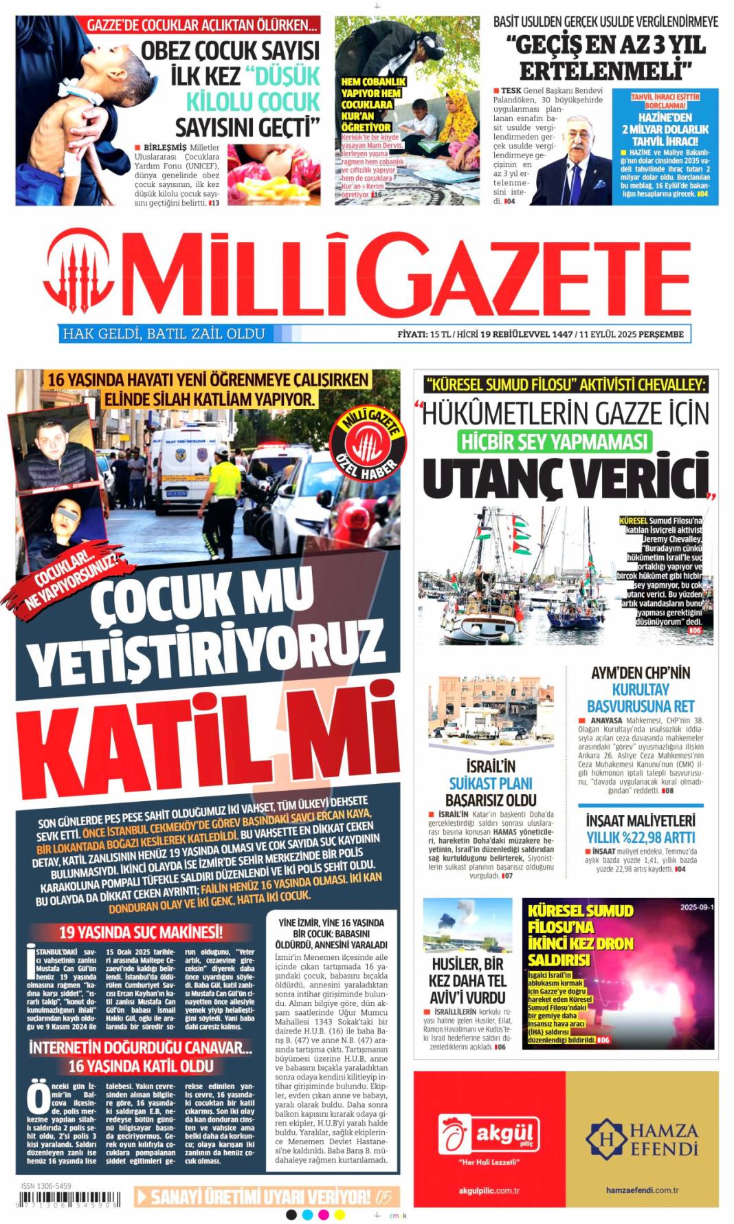 Katmerli yolsuzluk: 11 Eylül 2025 Perşembe güncel gazete manşetleri 13