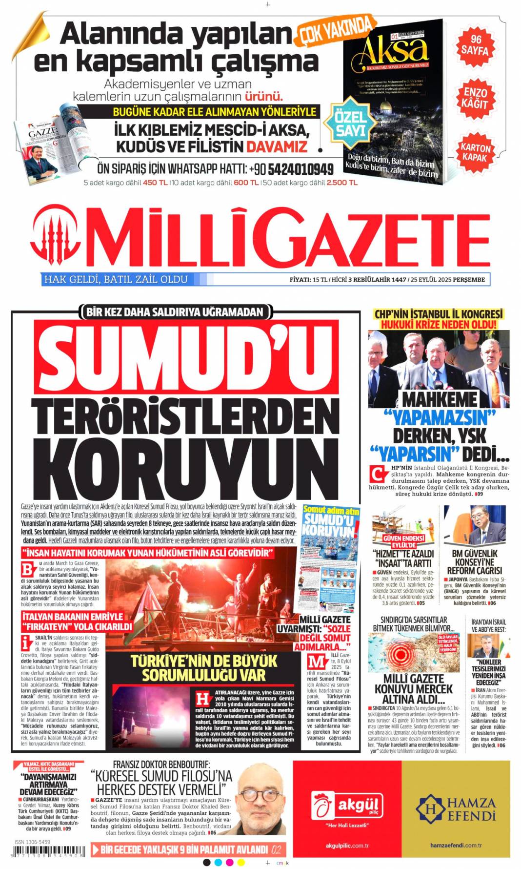 Zirvede 7 başlık konuşulacak: 25 Eylül 2025 Perşembe, güncel gazete manşetleri 15