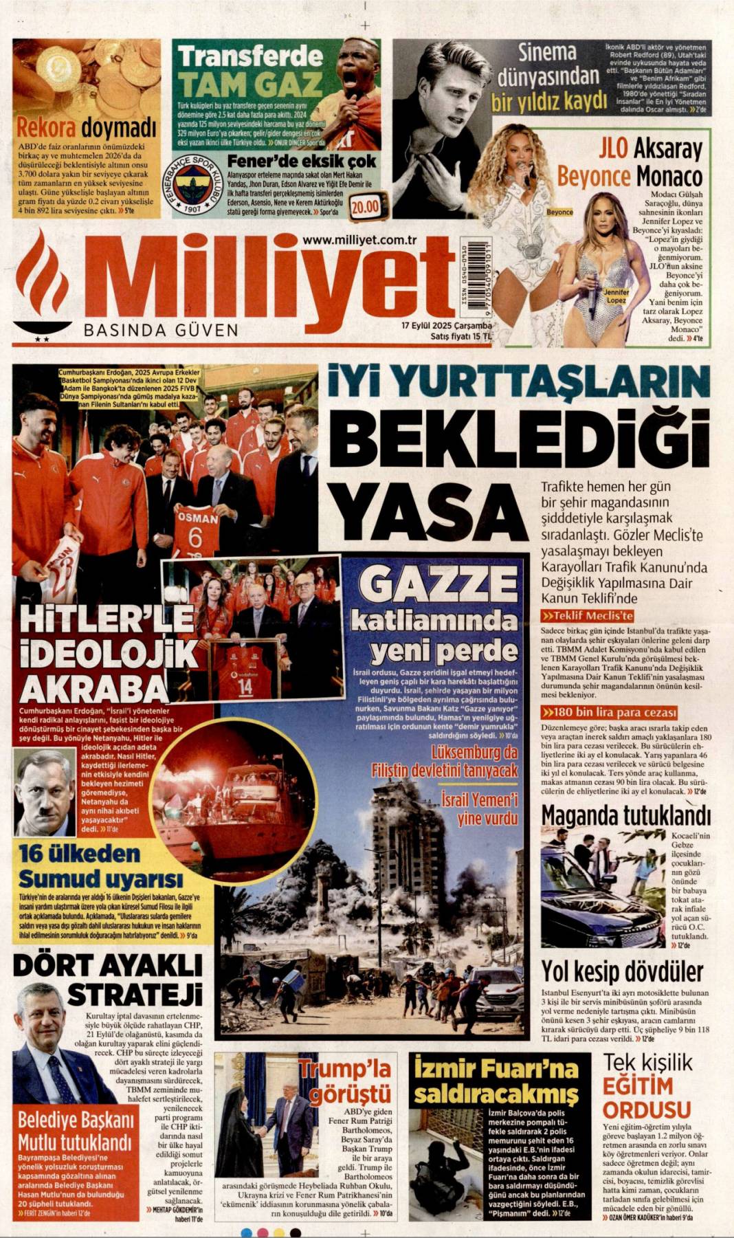 Netanyahu'nun sonu Hitler gibi olacak: 17 Eylül 2025 Çarşamba güncel gazete manşetleri 4