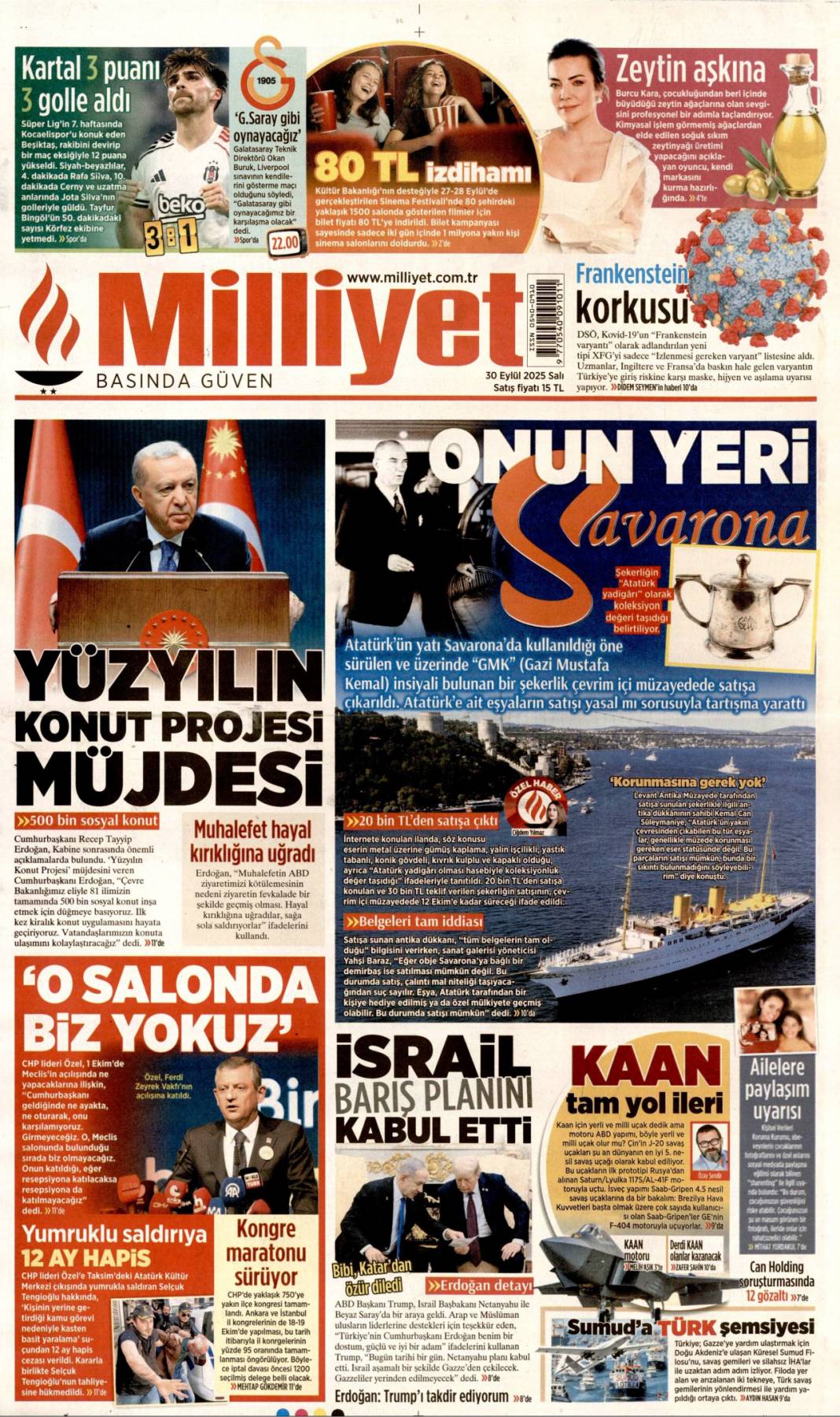 500 bin sosyal konut müjdesi: 30 Eylül 2025 Salı, merak edilen güncel gazete manşetleri 2