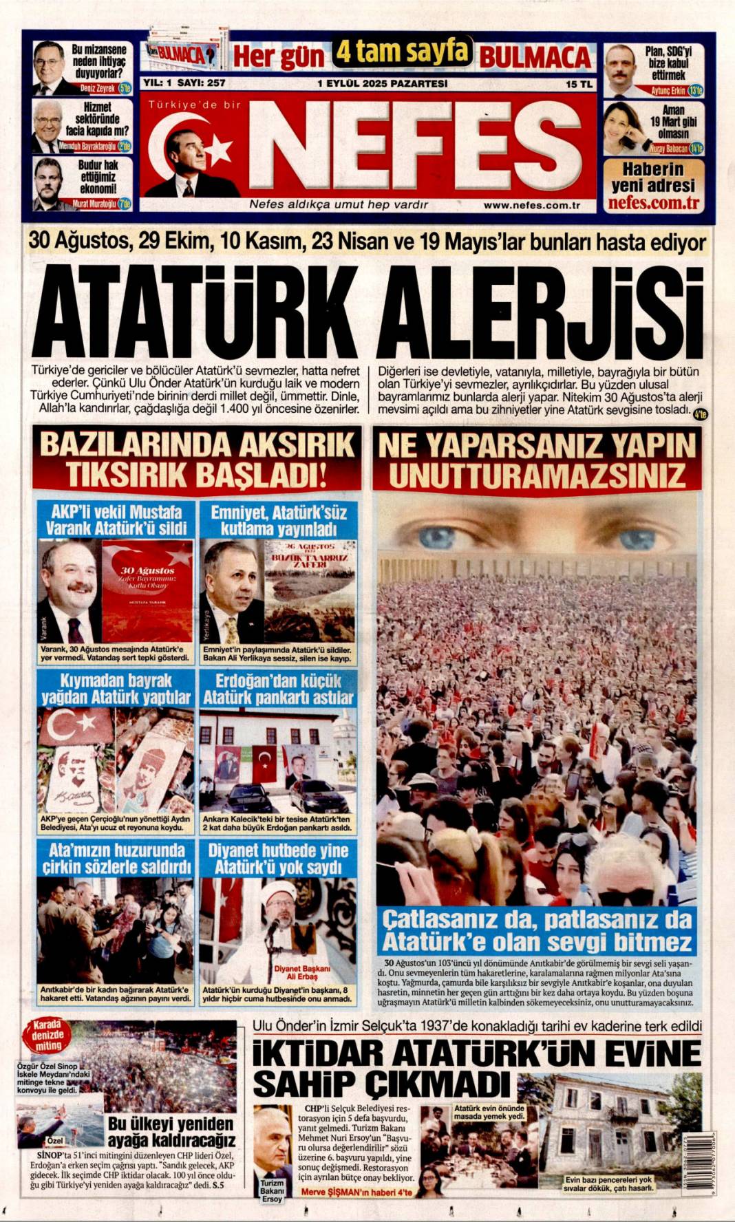 Tabancayla nasıl girdi? 1 Eylül 2025 Pazartesi gazete manşetleri 17