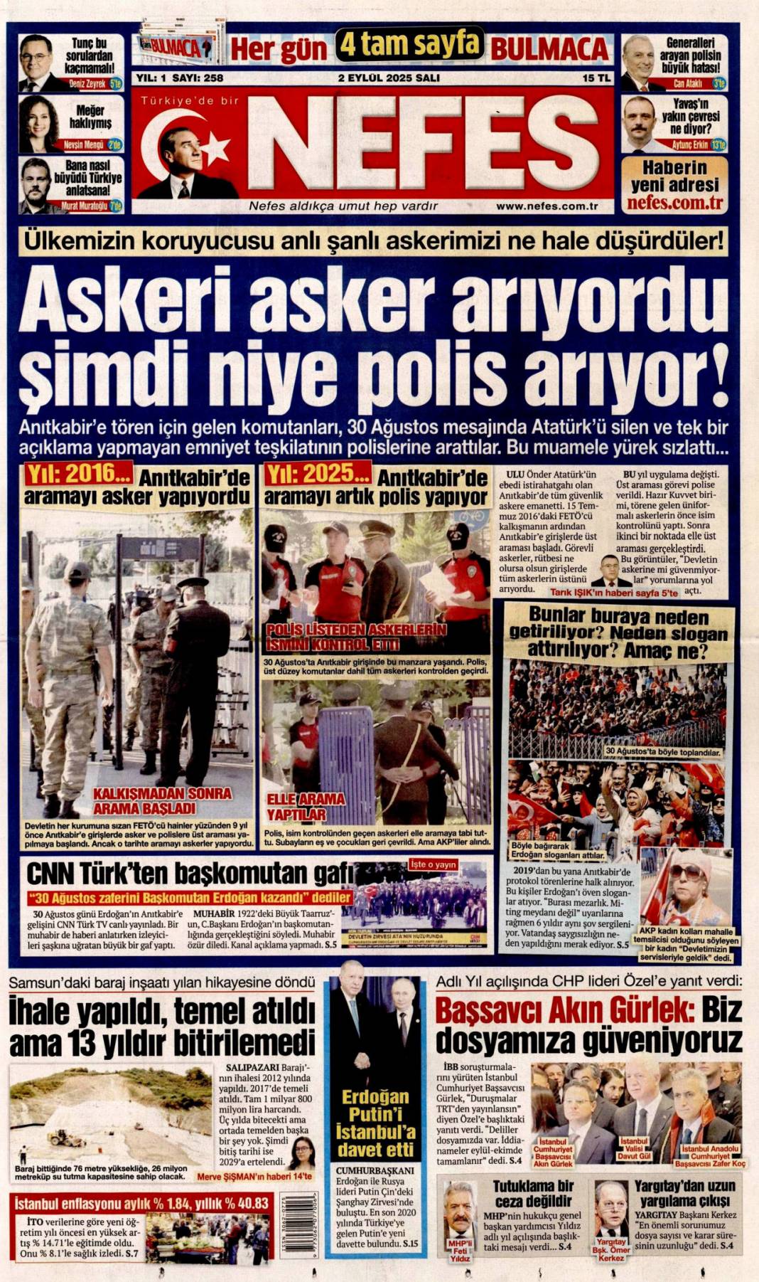 Çin'de dostluk tazelendi: 2 Eylül 2025 Salı güncel gazete manşetleri 13