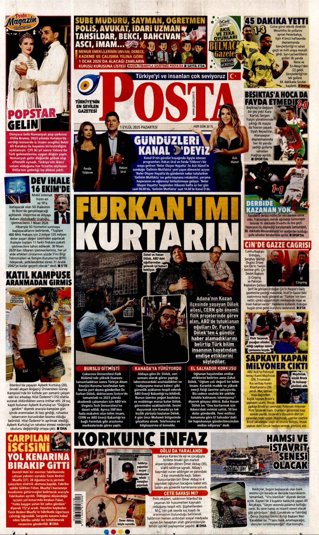 Tabancayla nasıl girdi? 1 Eylül 2025 Pazartesi gazete manşetleri 18