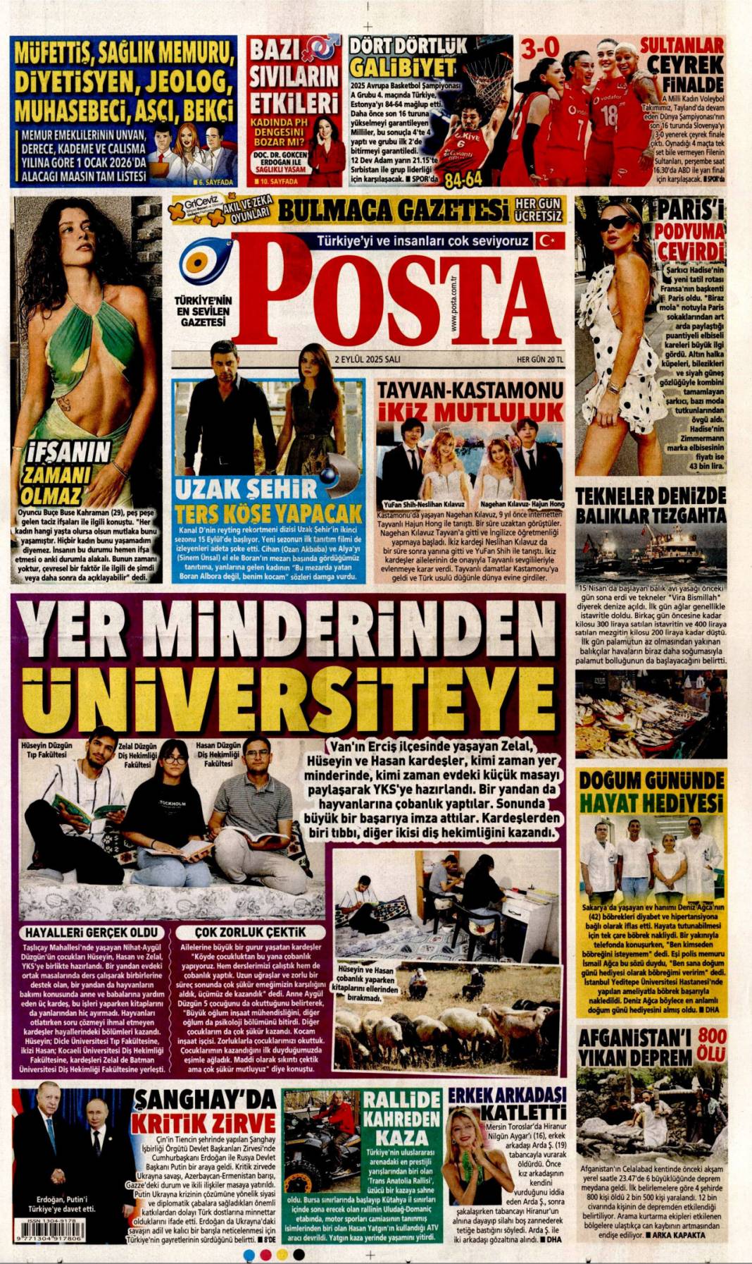 Çin'de dostluk tazelendi: 2 Eylül 2025 Salı güncel gazete manşetleri 14