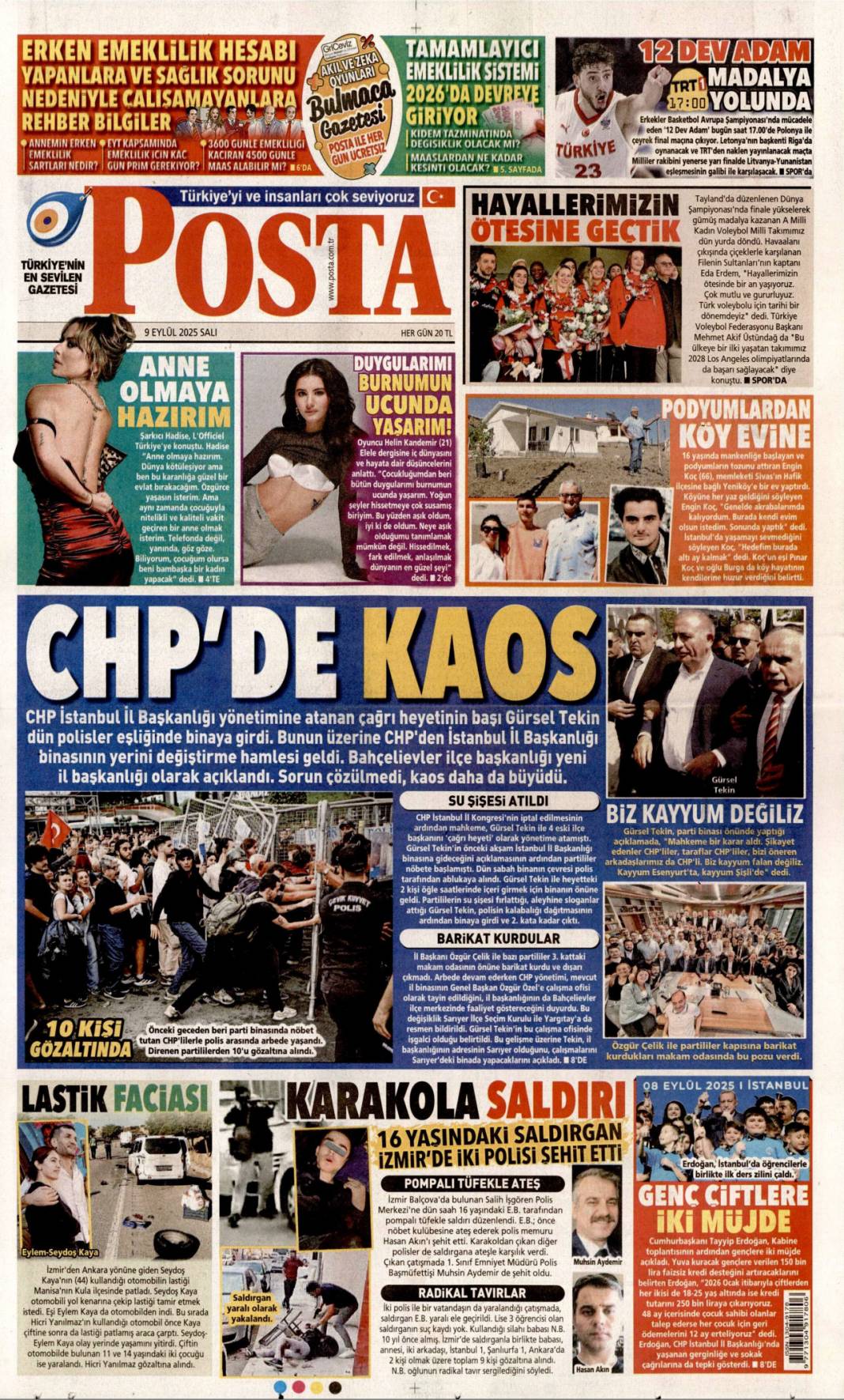 Para kulesini kapattılar: 9 Eylül 2025 Salı güncel gazete manşetleri 16