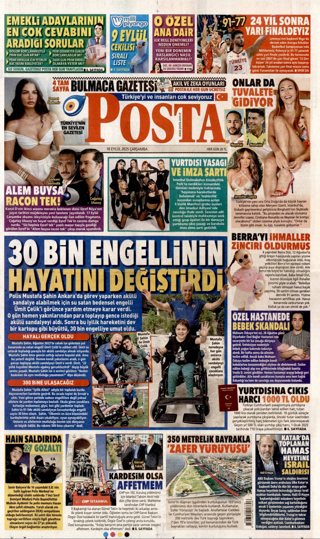 Suç işleyen çocuk cezasını çekecek: 10 Eylül 2025 Çarşamba, güncel gazete manşetleri 15