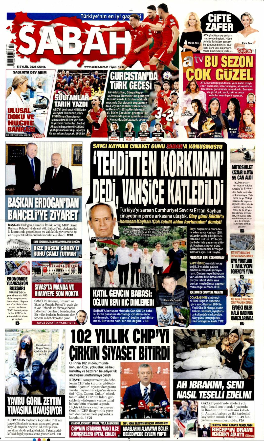 ''Tehditten kormam'' dedi, vahşice katledildi: 5 Eylül 2025 Cuma güncel gazete manşetleri 1