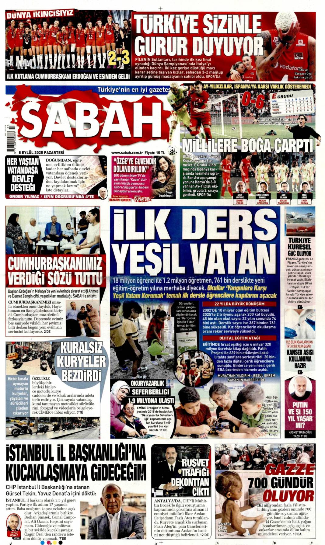 40 Milyonluk 'maaş' müdürü yaktı: 8 Eylül 2025 Pazartesi, güncel gazete manşetleri... 1