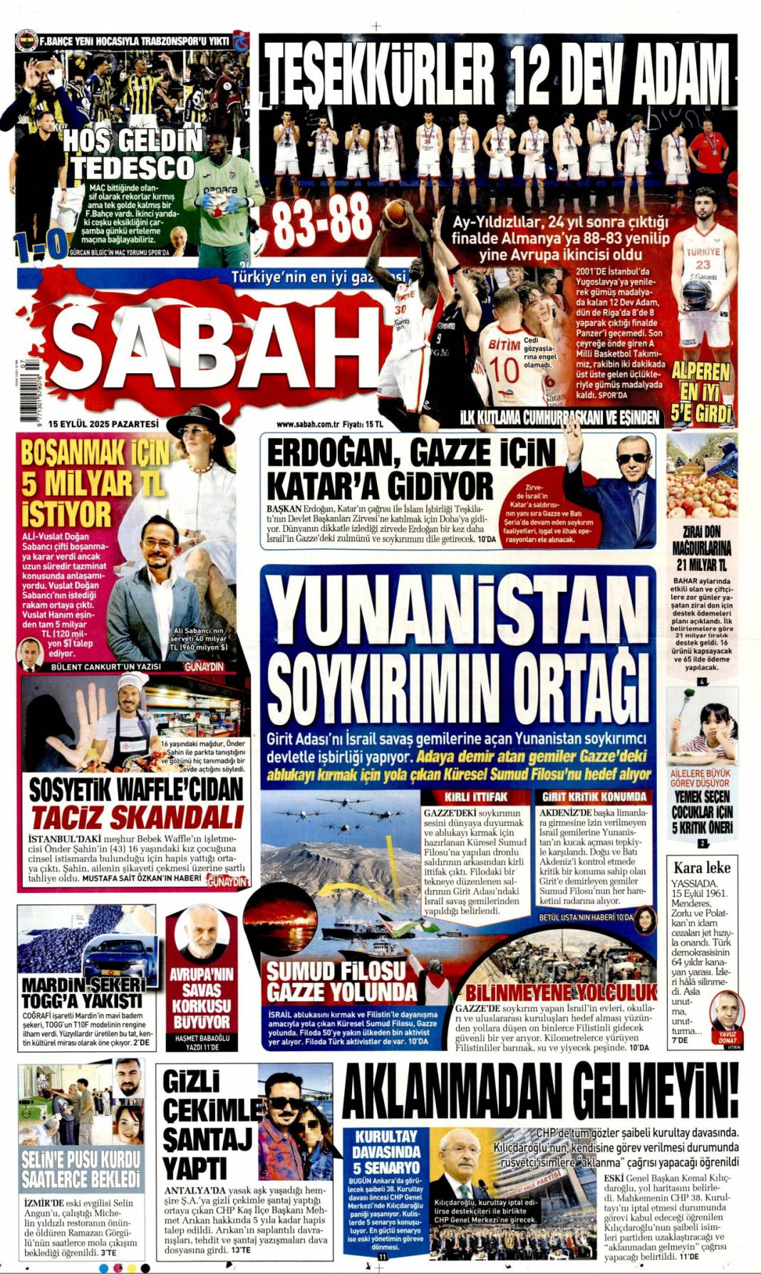 CHP için kritik gün! 15 Eylül 2025 Pazartesi güncel gazete manşetleri 2