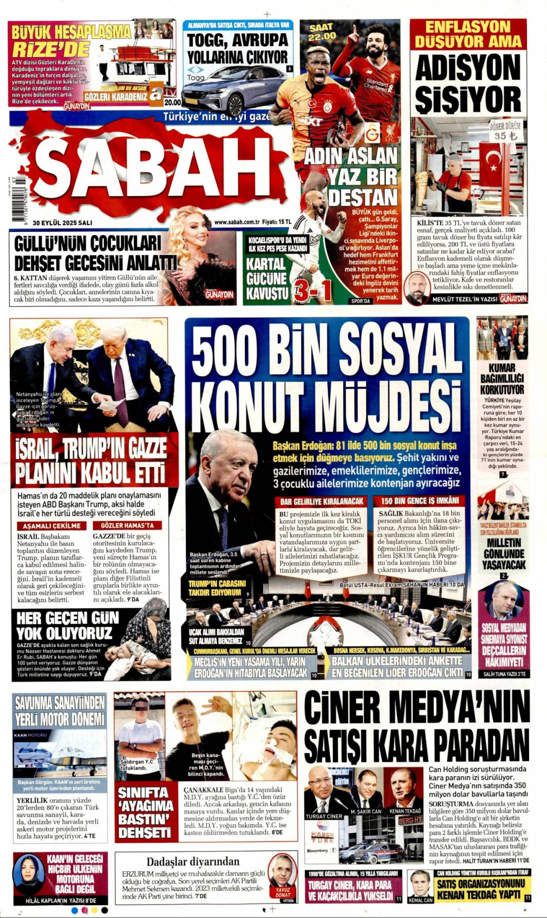 500 bin sosyal konut müjdesi: 30 Eylül 2025 Salı, merak edilen güncel gazete manşetleri 1