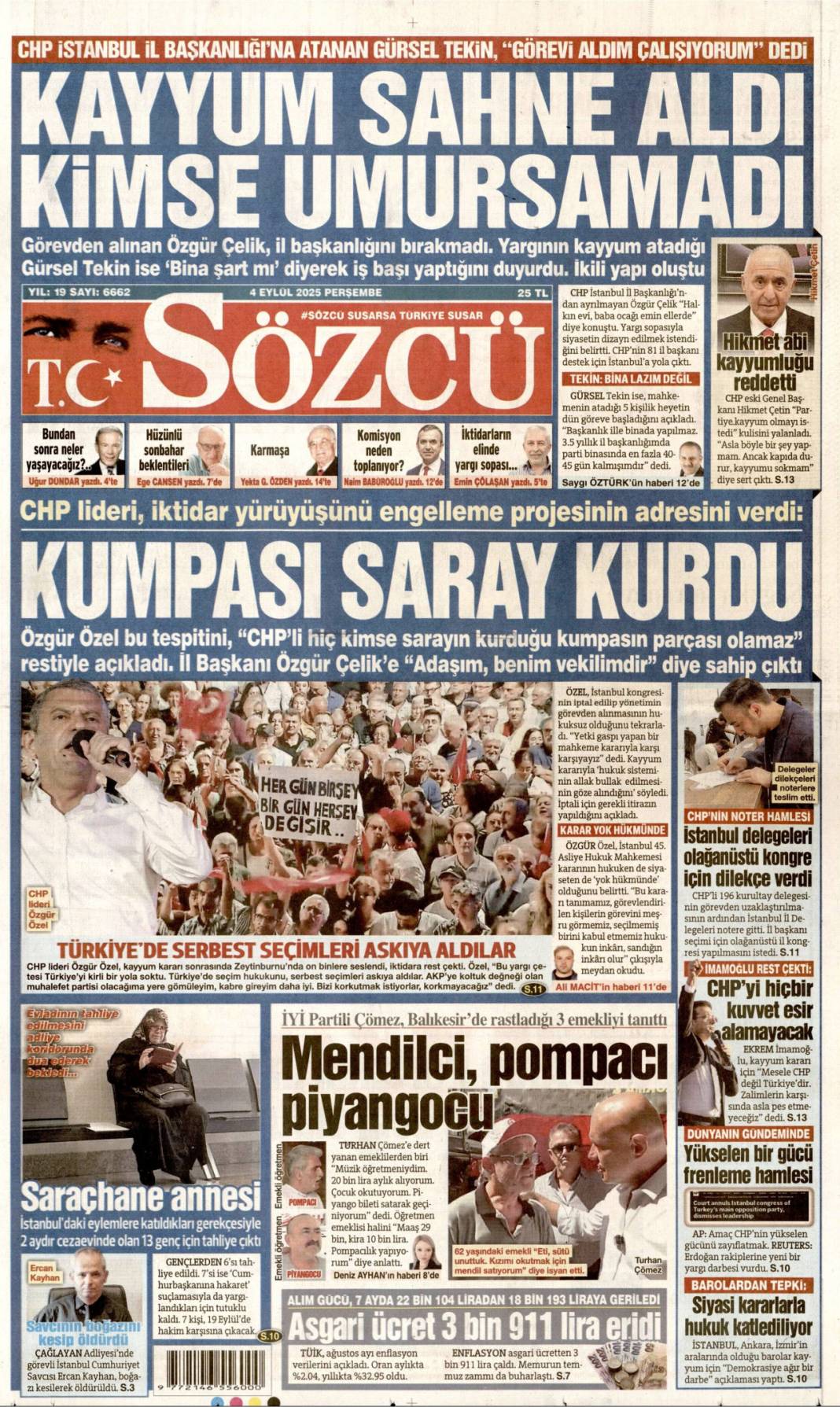 CHP'li başkandan bankamatikçi itiraf: 4 Eylül 2025 Perşembe güncel gazete manşetleri... 17