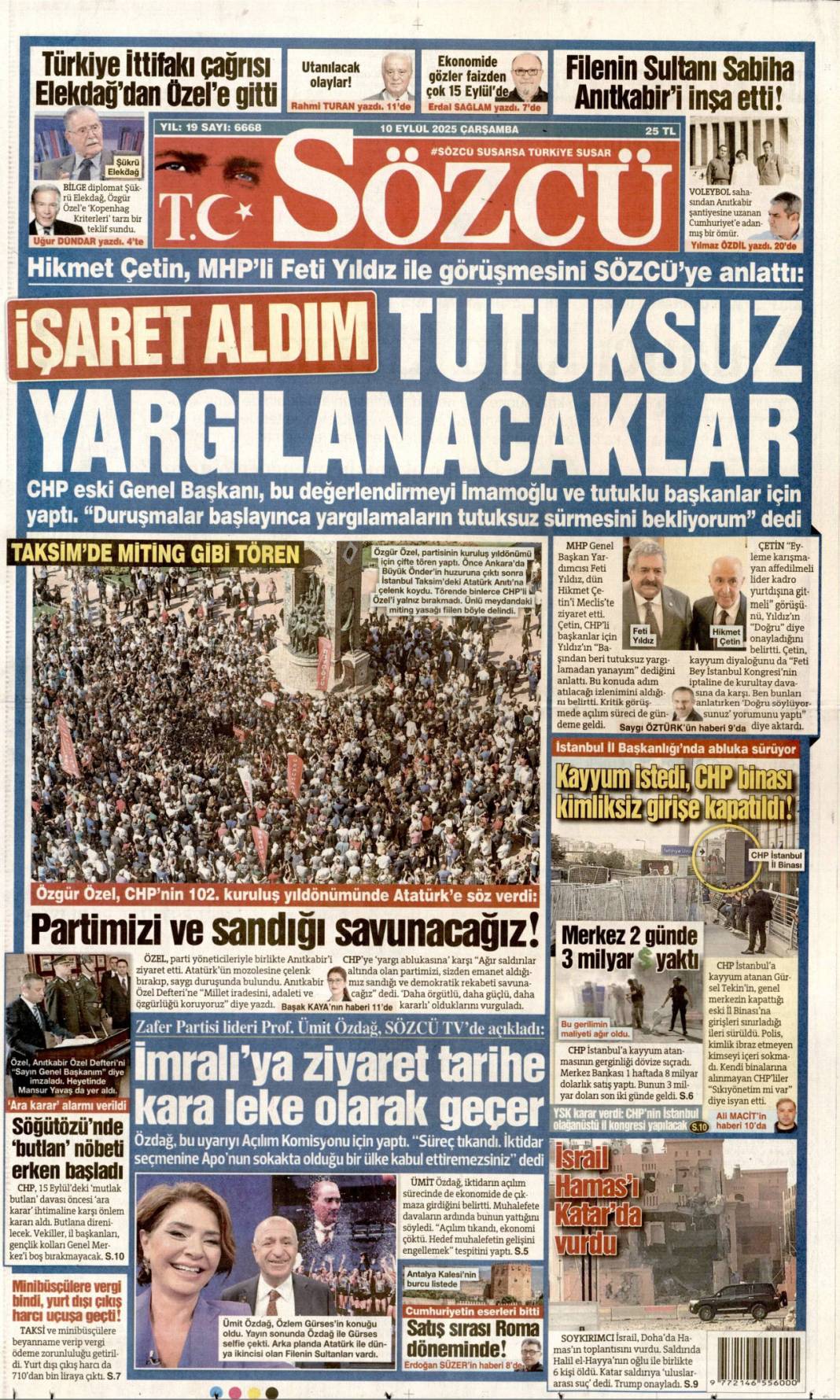 Suç işleyen çocuk cezasını çekecek: 10 Eylül 2025 Çarşamba, güncel gazete manşetleri 9