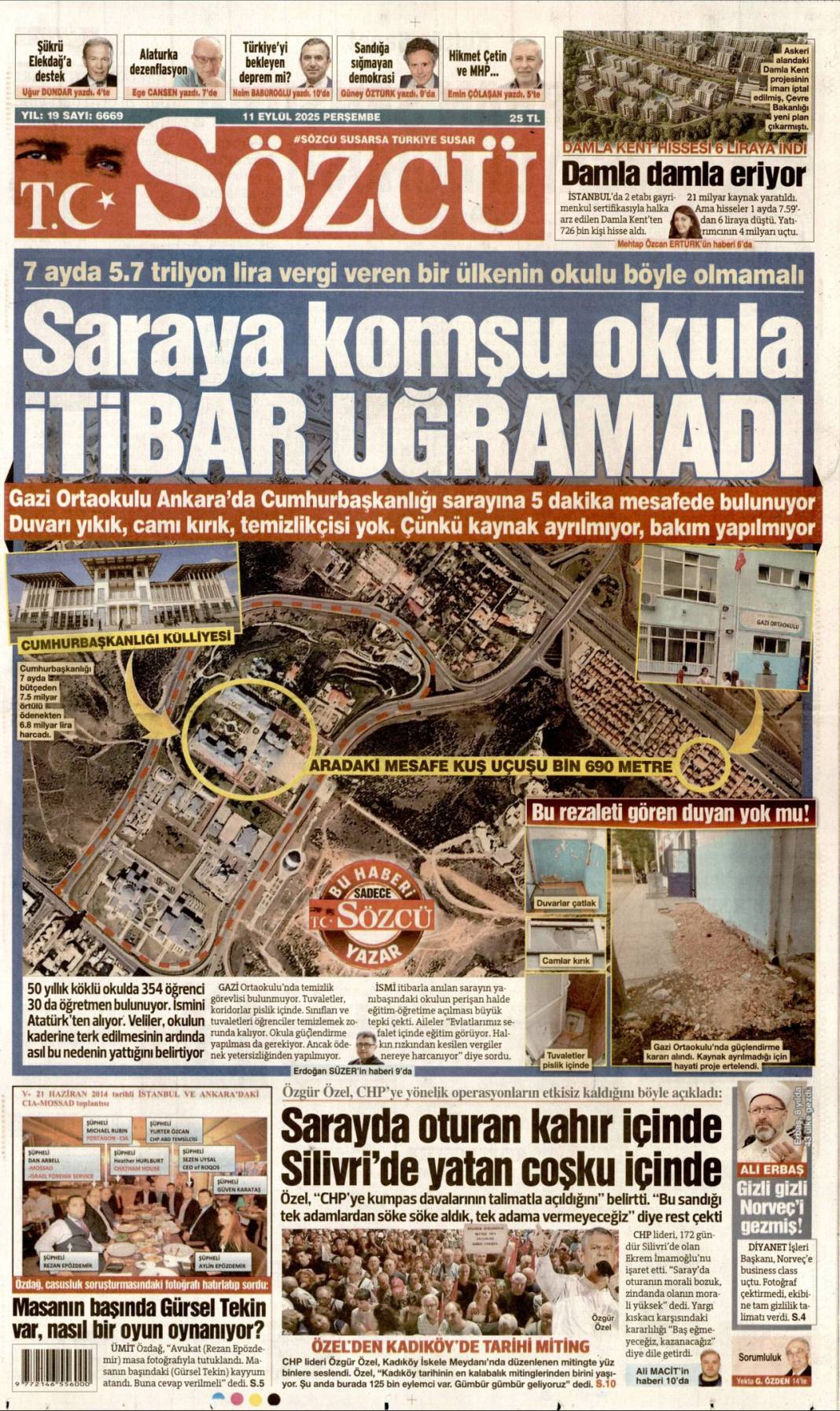 Katmerli yolsuzluk: 11 Eylül 2025 Perşembe güncel gazete manşetleri 16